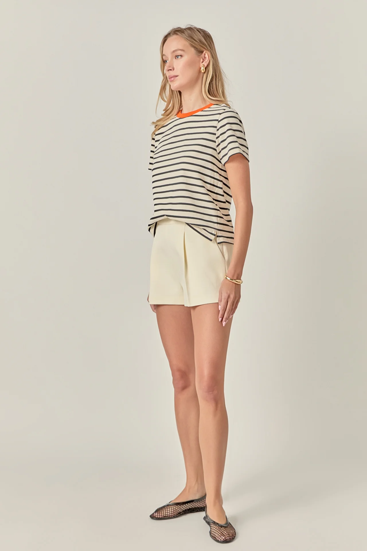 Contrast Rib Stripe Short Sleeve T-shirt - Image 3