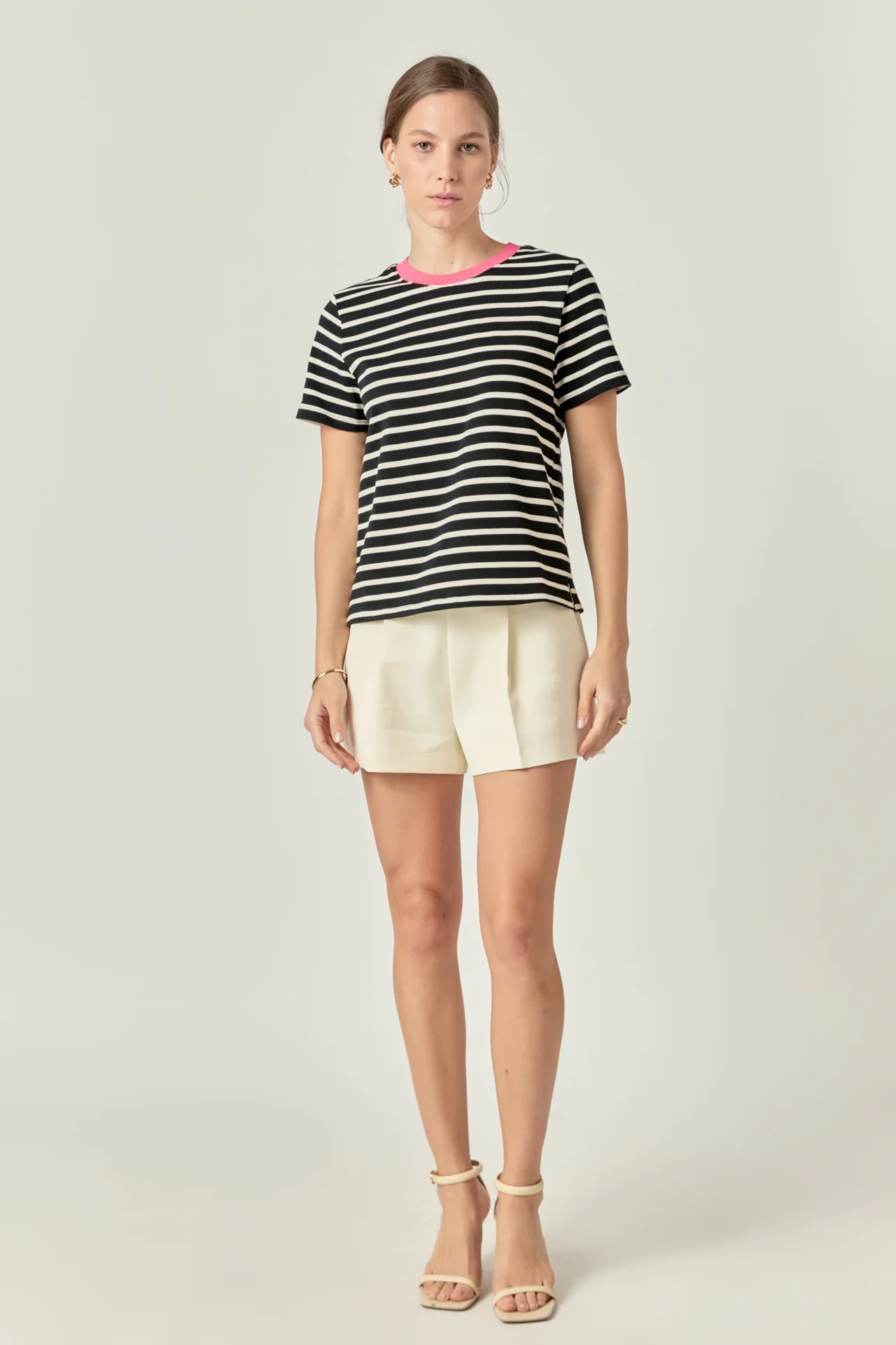 Contrast Rib Stripe Short Sleeve T-shirt - Image 6
