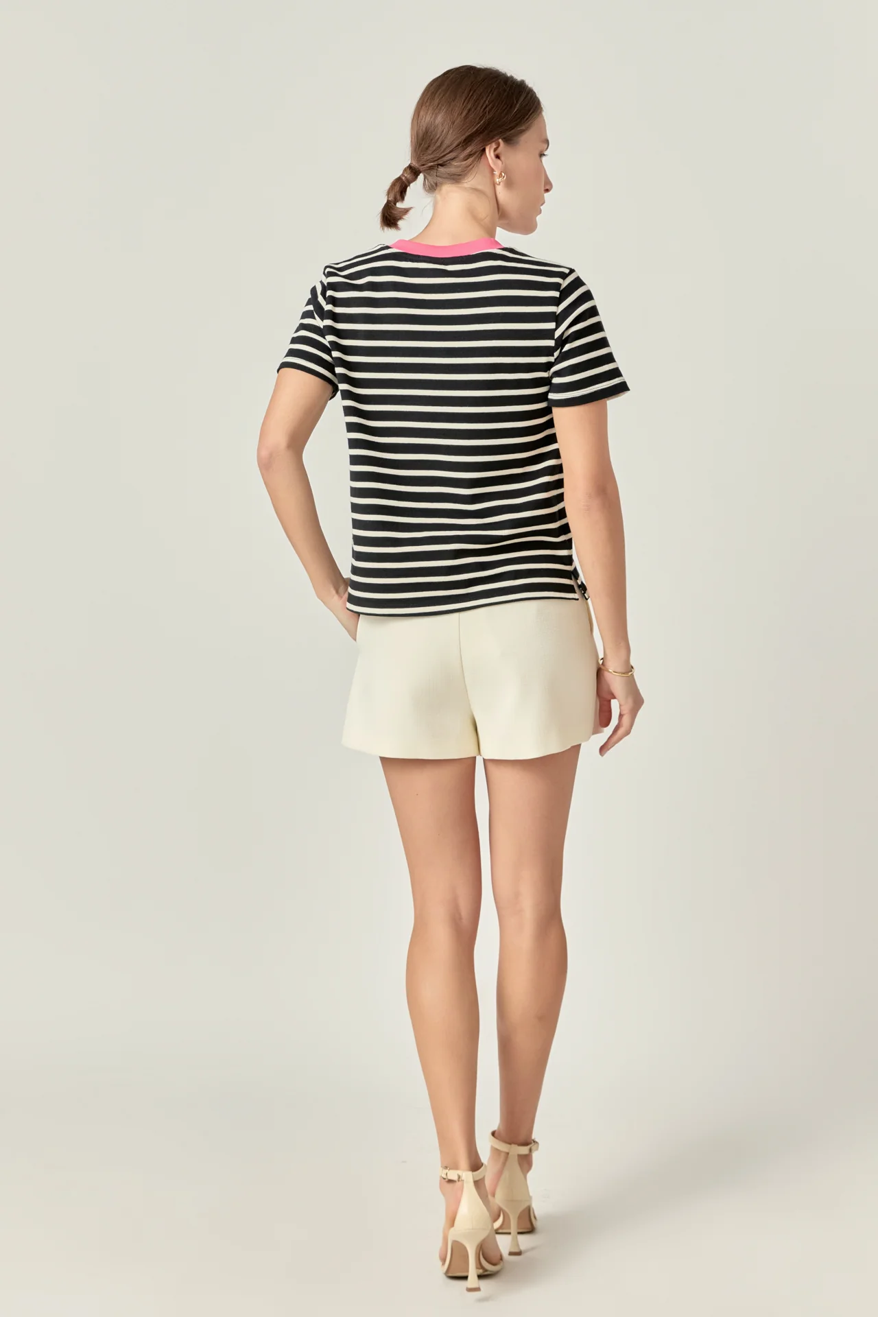 Contrast Rib Stripe Short Sleeve T-shirt - Image 9