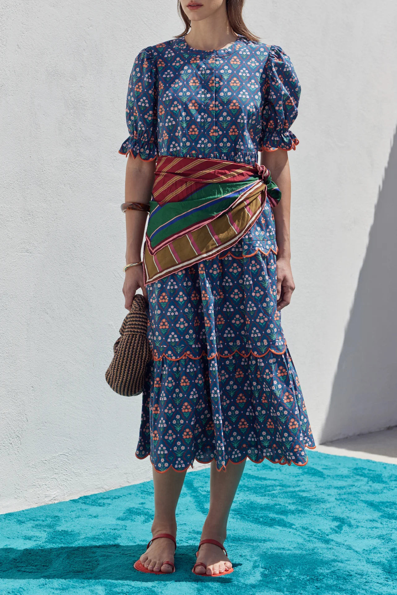 Floral Scallop Midi Dress - Image 2