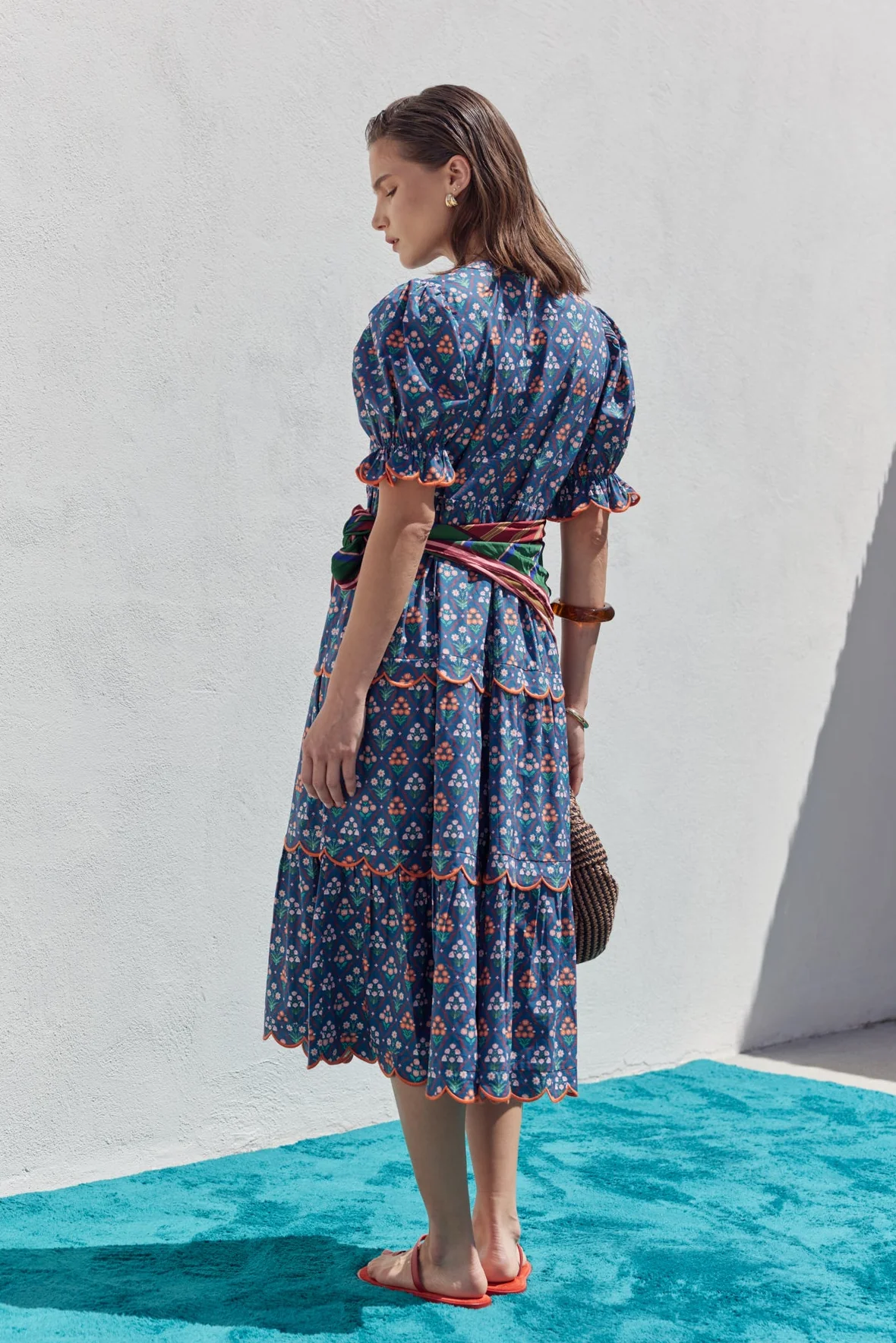 Floral Scallop Midi Dress - Image 4