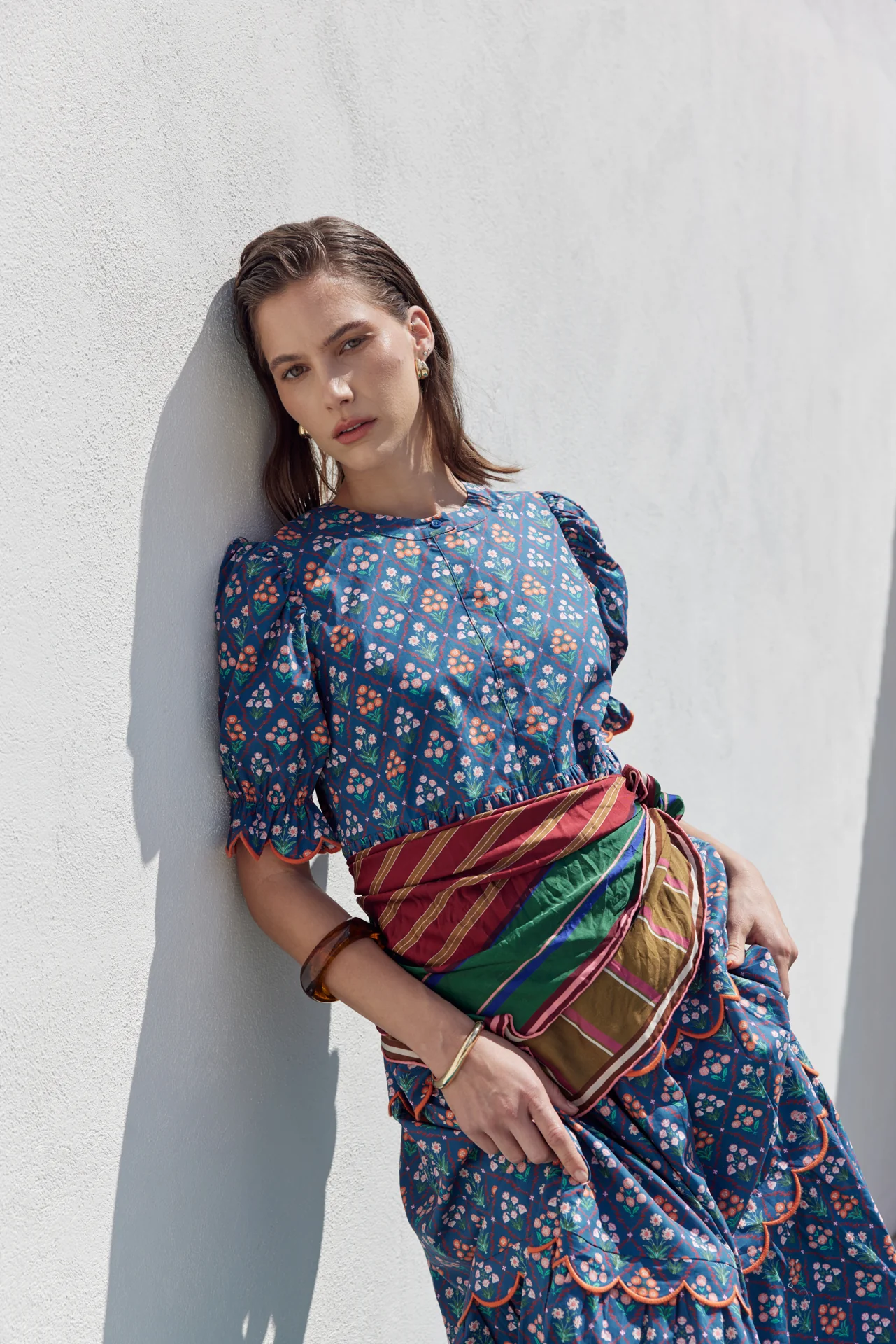 Floral Scallop Midi Dress - Image 5