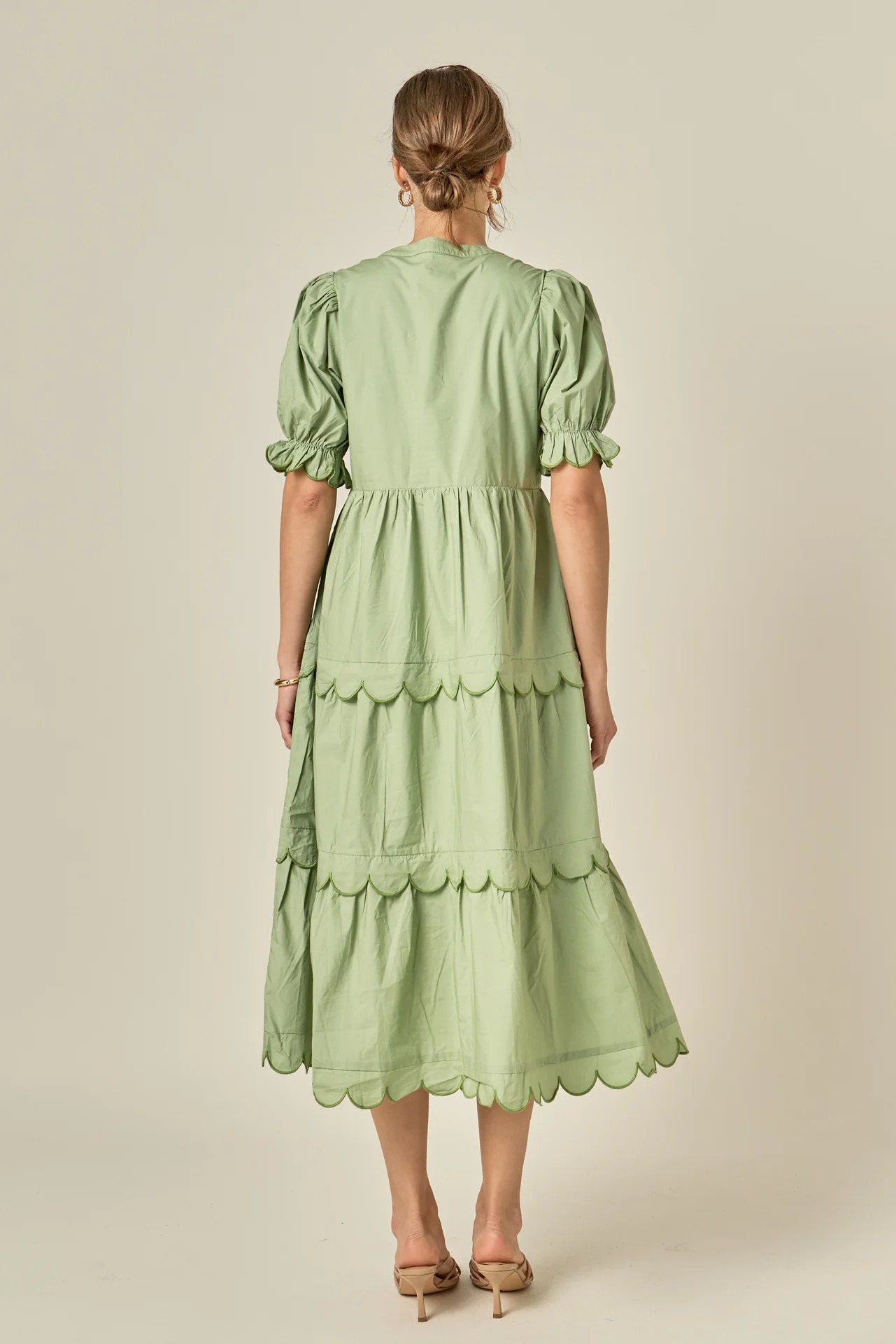 Scalloped Edge Midi Dress - Image 12