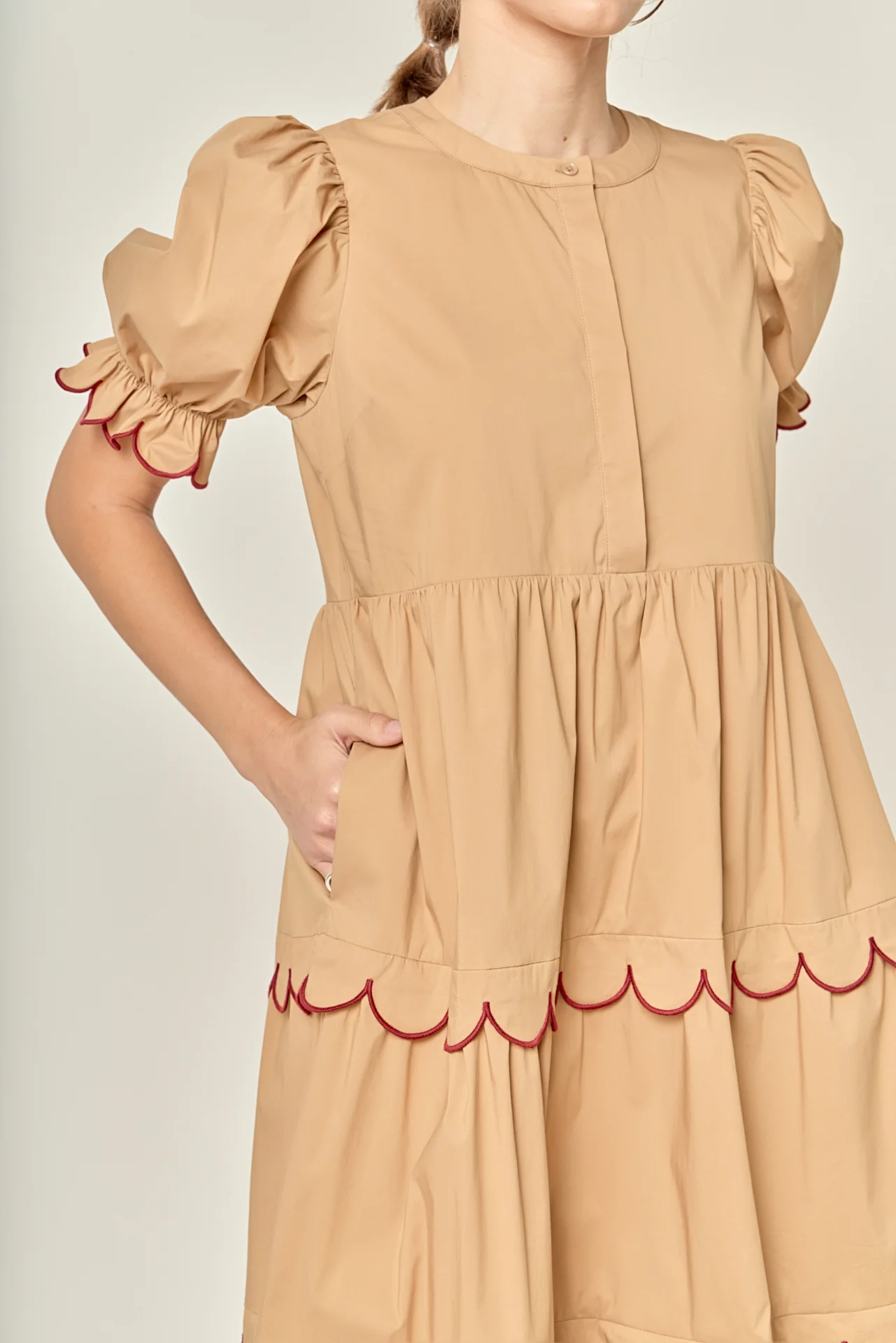 Scalloped Edge Midi Dress - Image 16