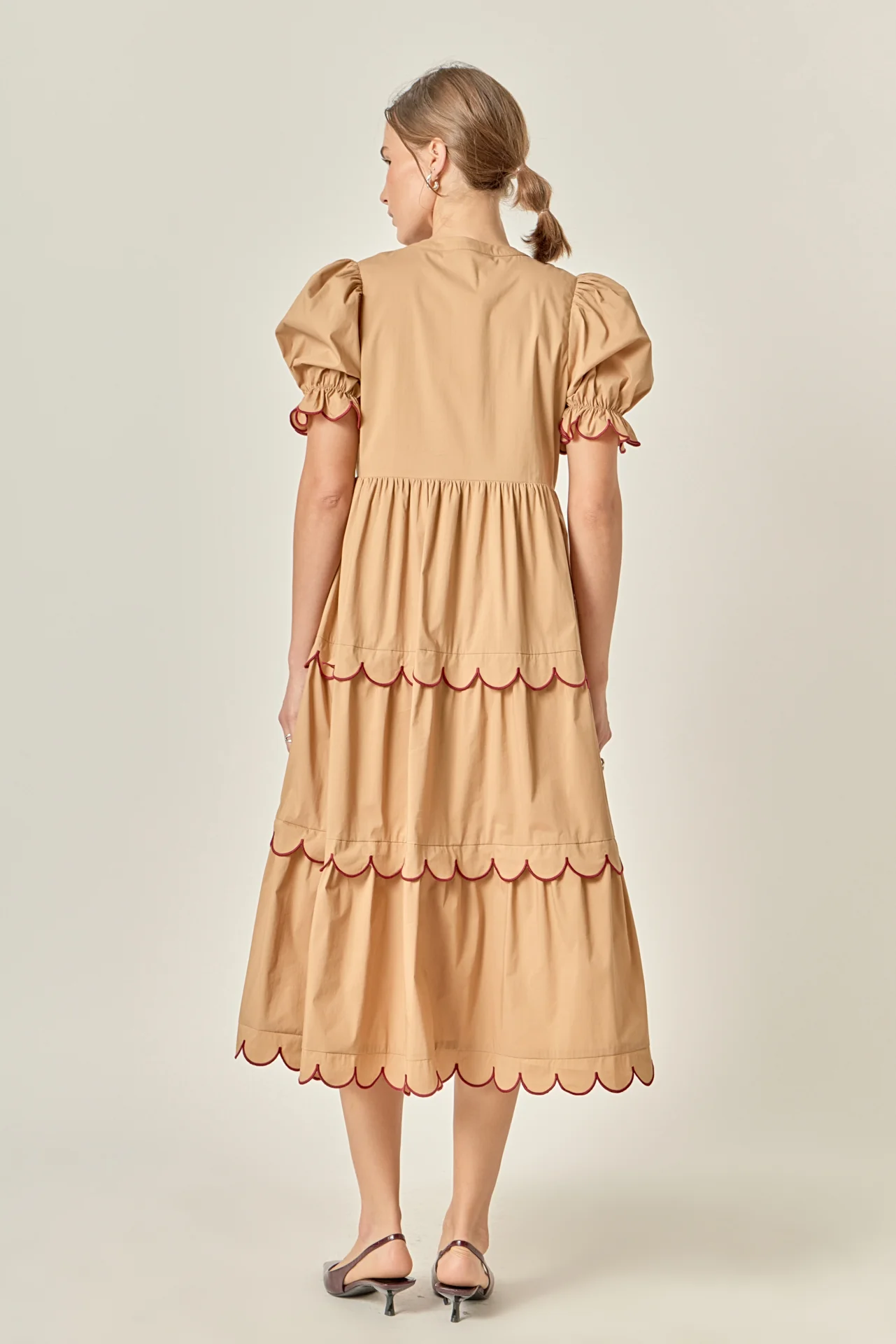 Scalloped Edge Midi Dress - Image 18