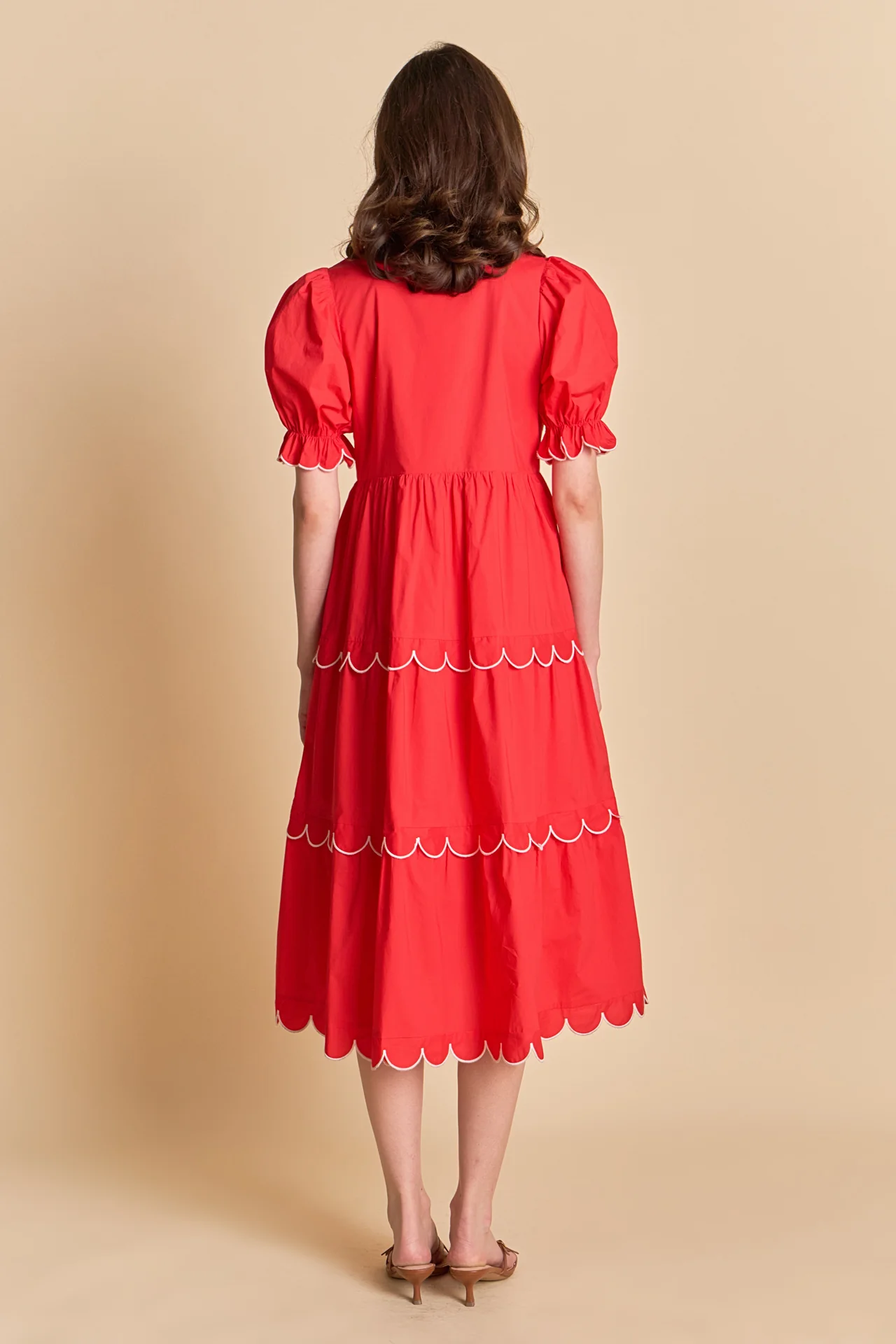 Scalloped Edge Midi Dress - Image 23
