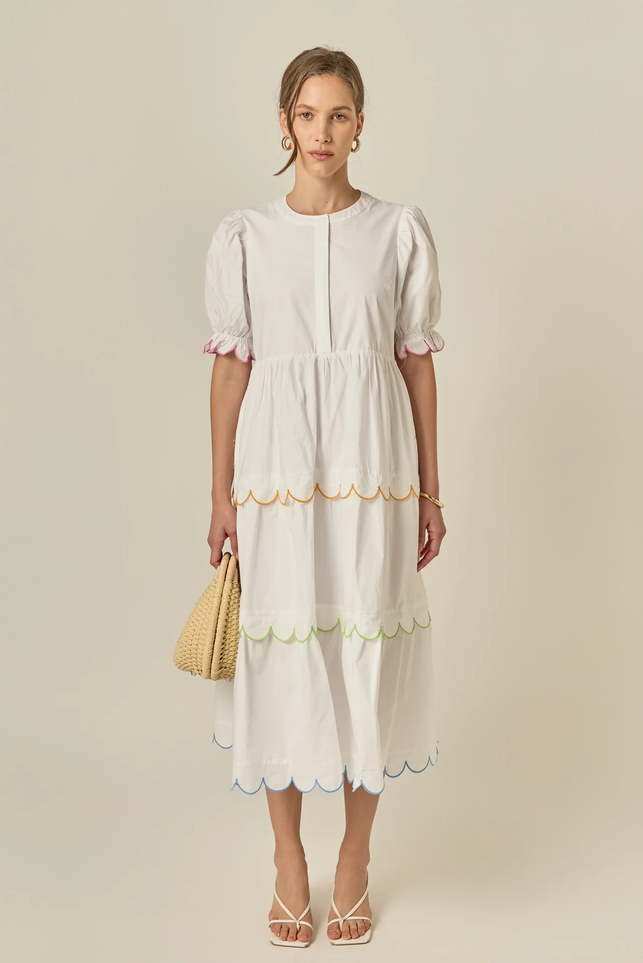 Scalloped Edge Midi Dress - Image 25
