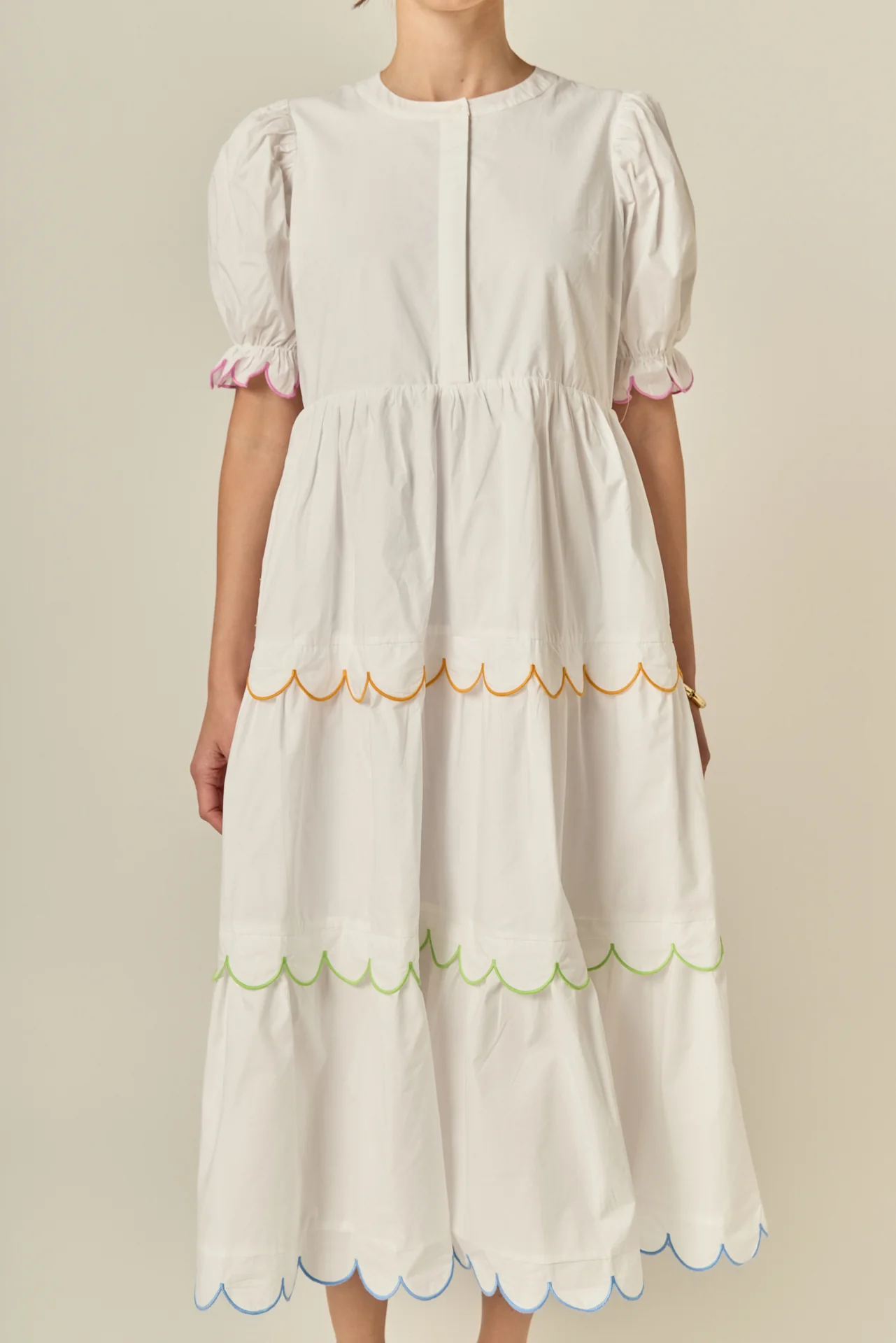 Scalloped Edge Midi Dress - Image 26