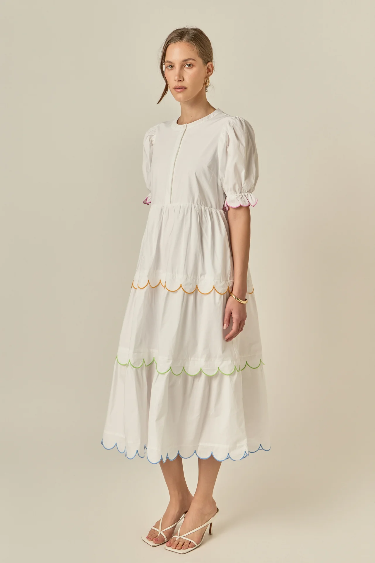 Scalloped Edge Midi Dress - Image 28