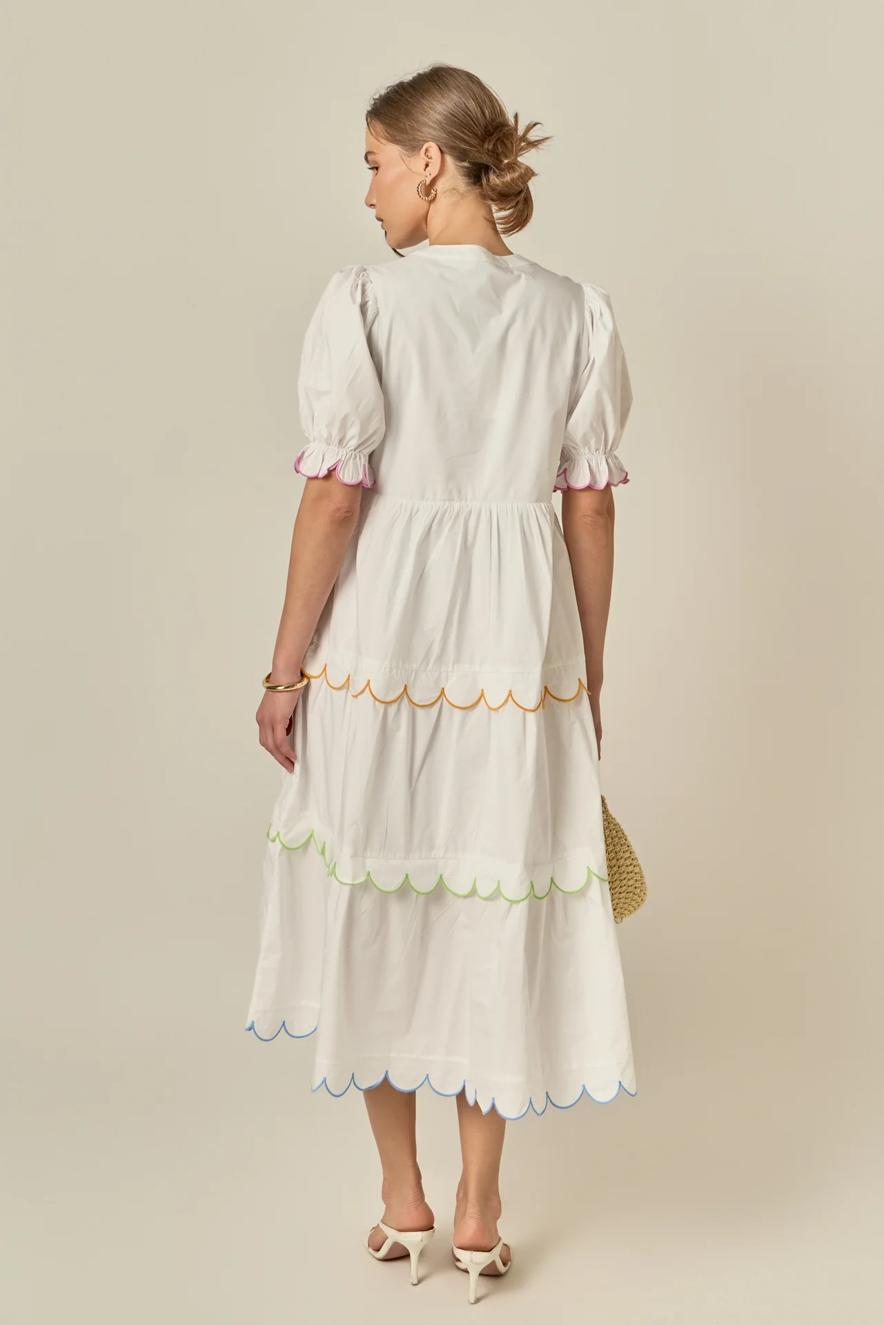 Scalloped Edge Midi Dress - Image 29