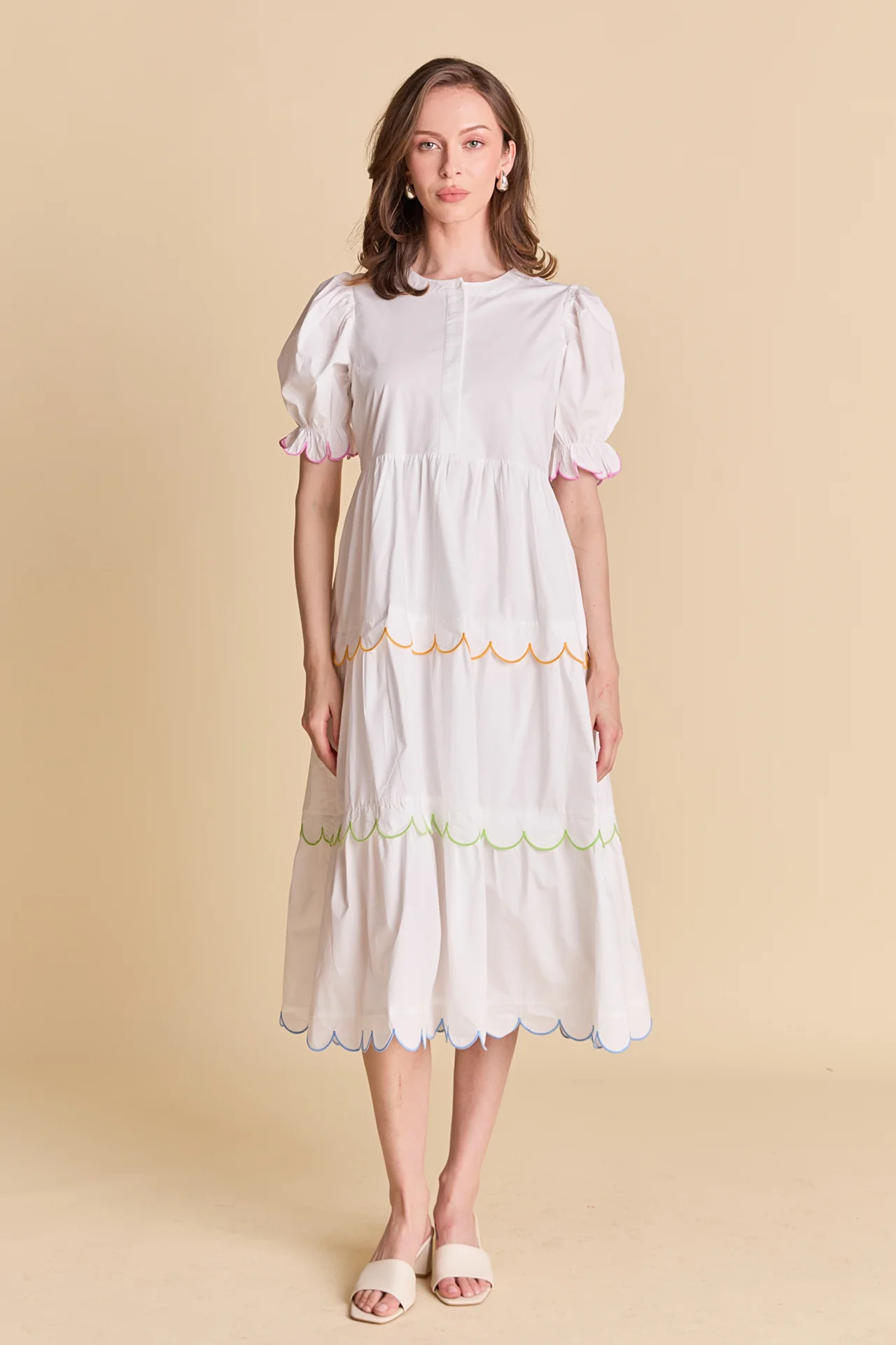 Scalloped Edge Midi Dress - Image 31
