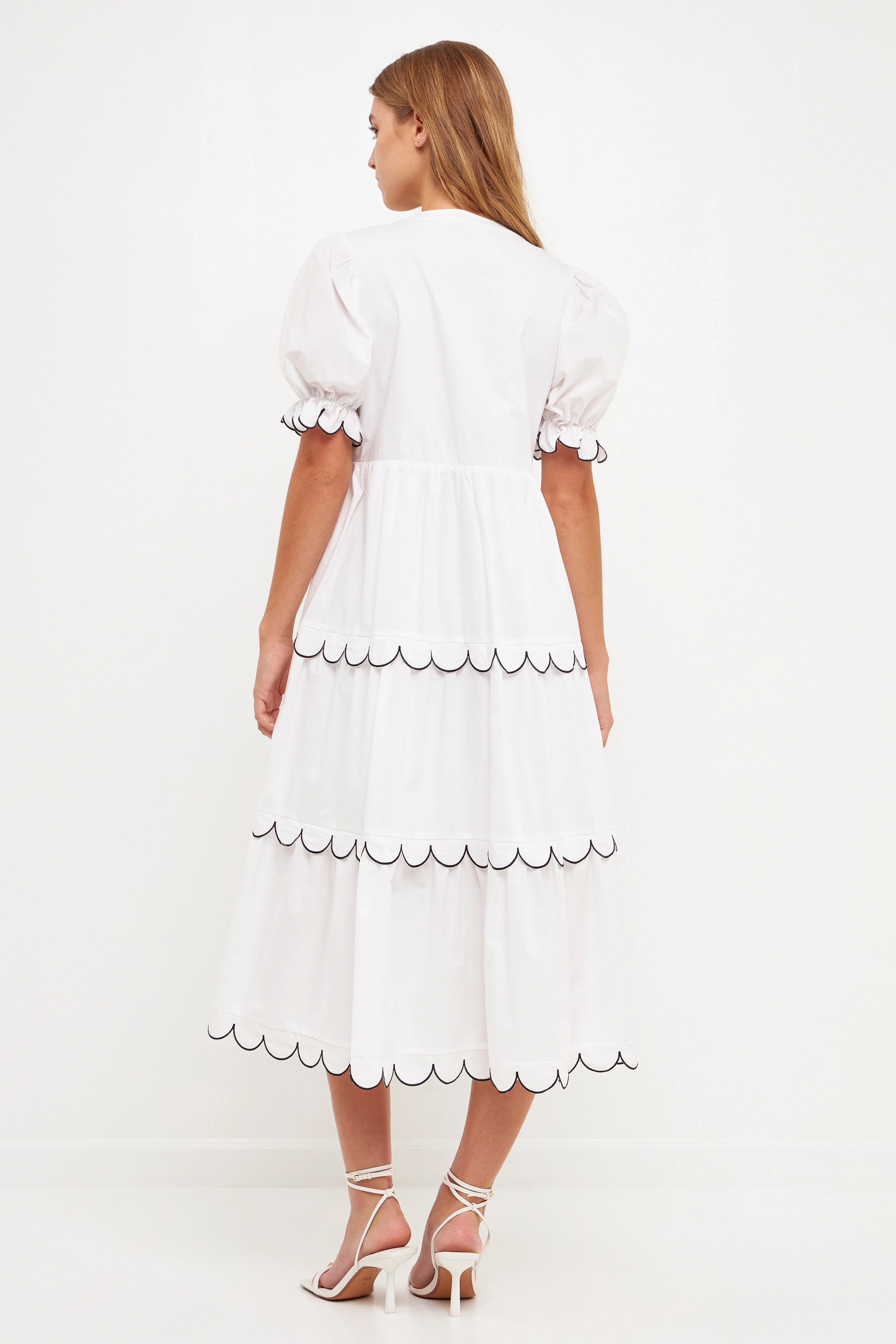 Scalloped Edge Midi Dress - Image 35