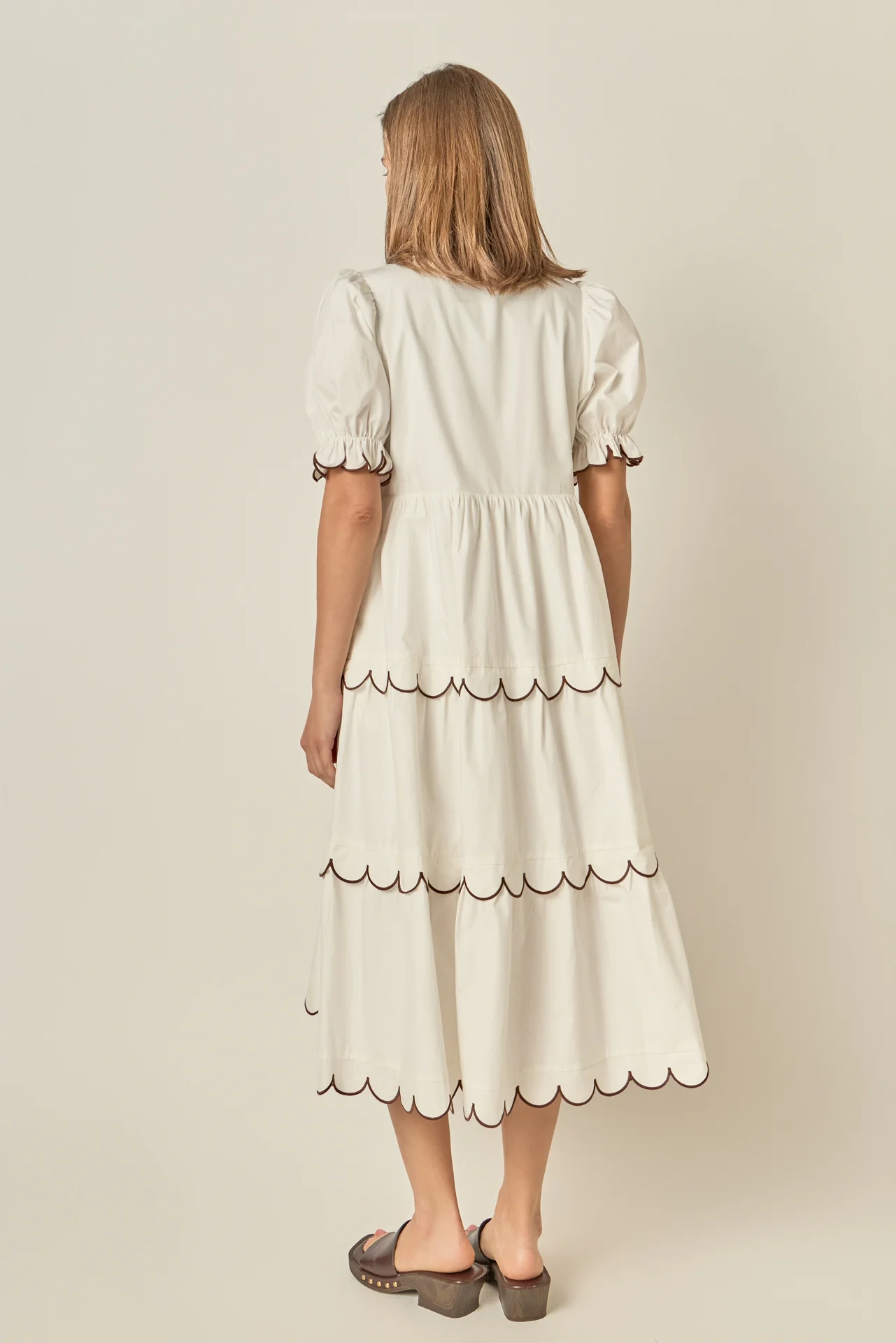 Scalloped Edge Midi Dress - Image 5
