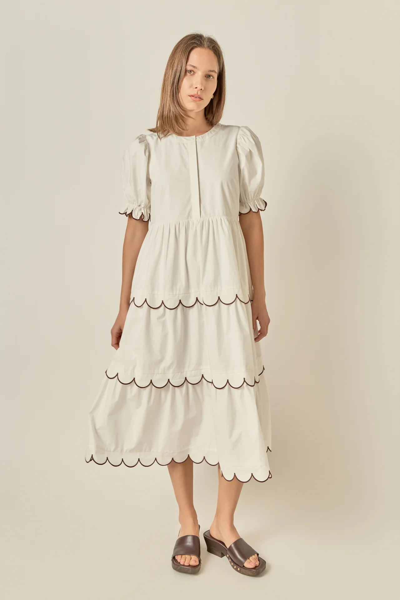 Scalloped Edge Midi Dress - Image 6