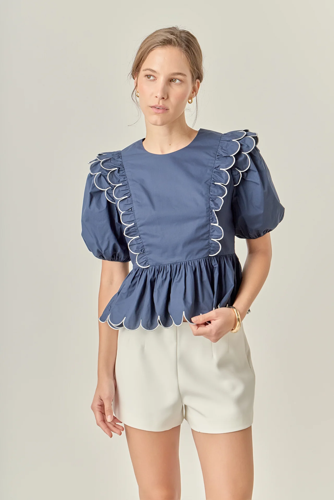 Contrast Scallop Edge Top - Image 4