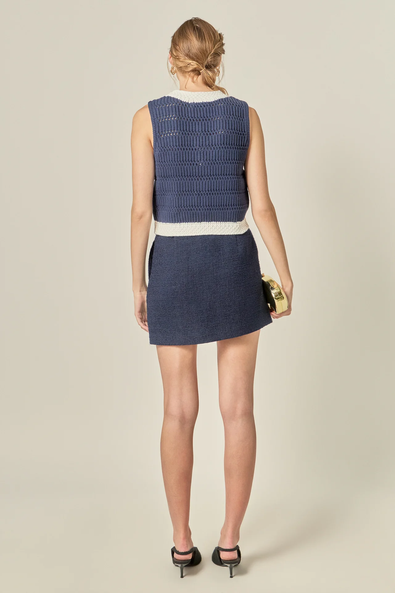 Contrast Sleeveless Knit Top - Image 5
