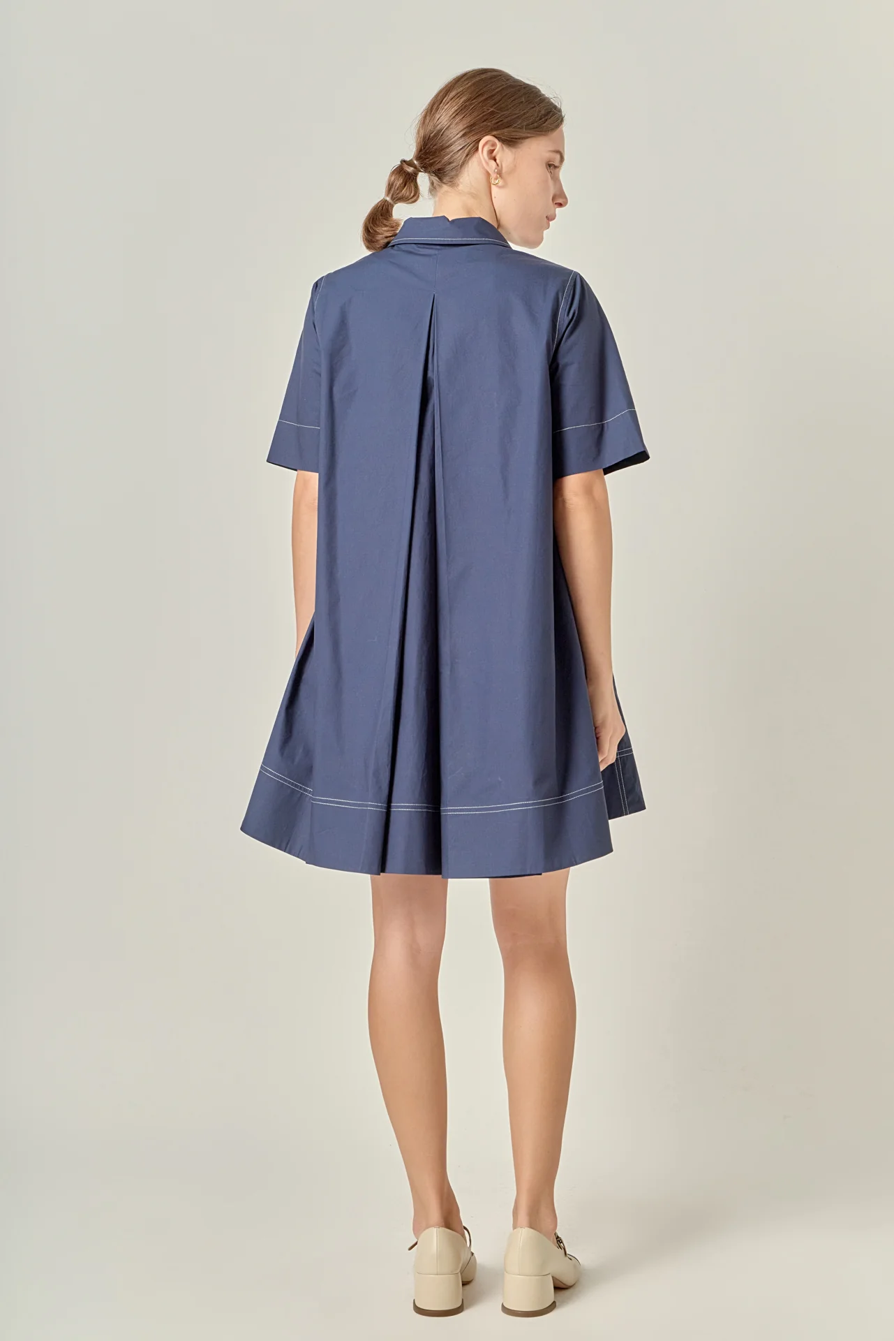 Contrast Stitch Detailed Mini Dress - Image 4