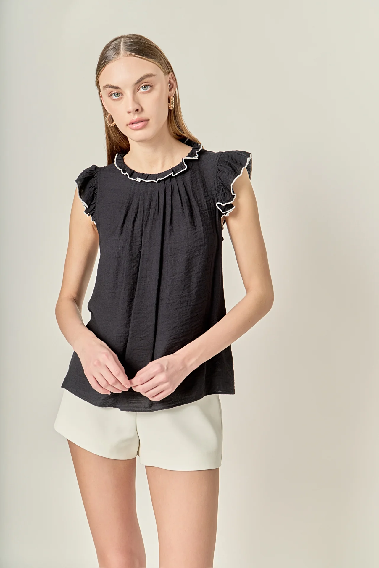 Contrast Stitch Sleeveless Top - Image 12