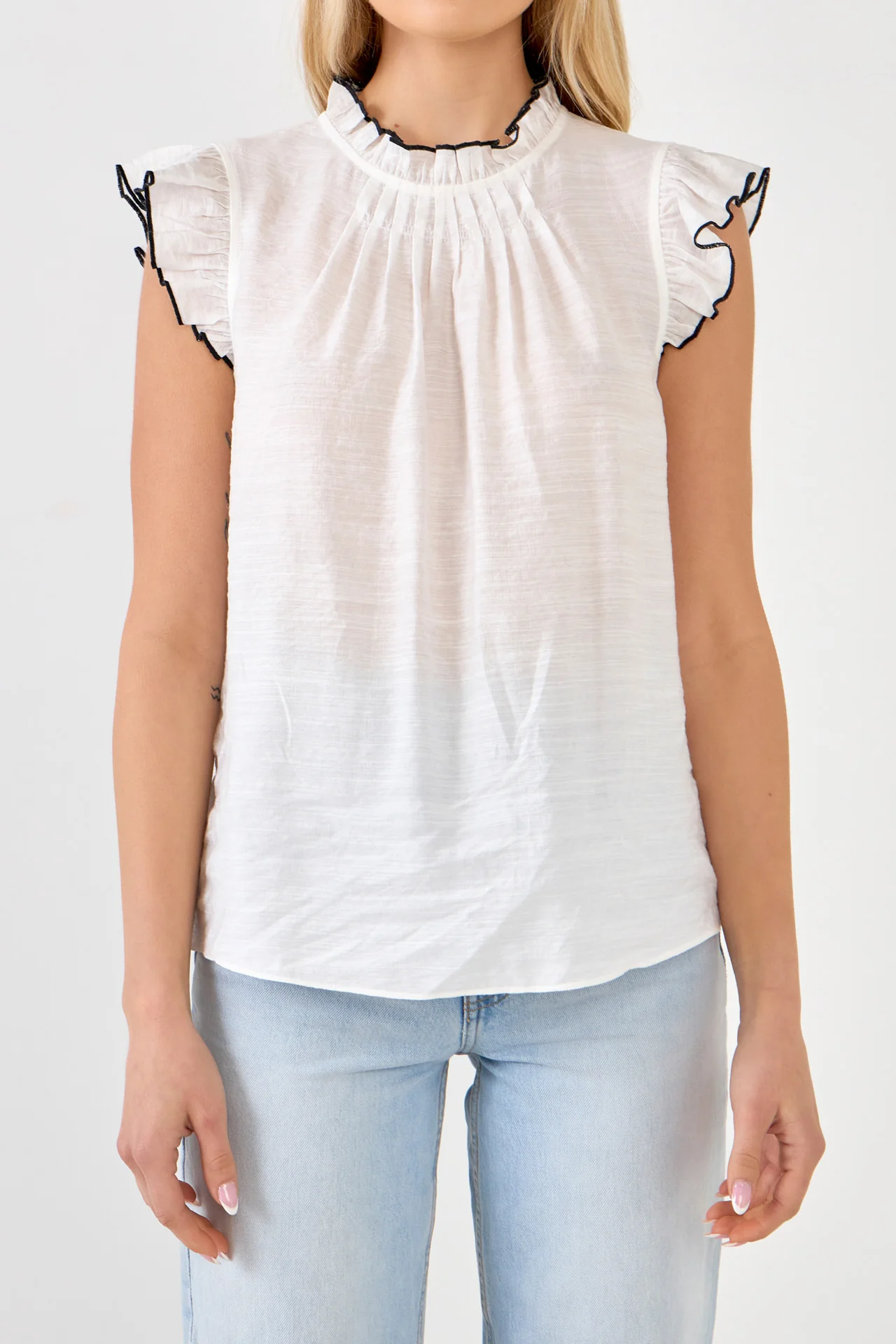 Contrast Stitch Sleeveless Top - Image 14