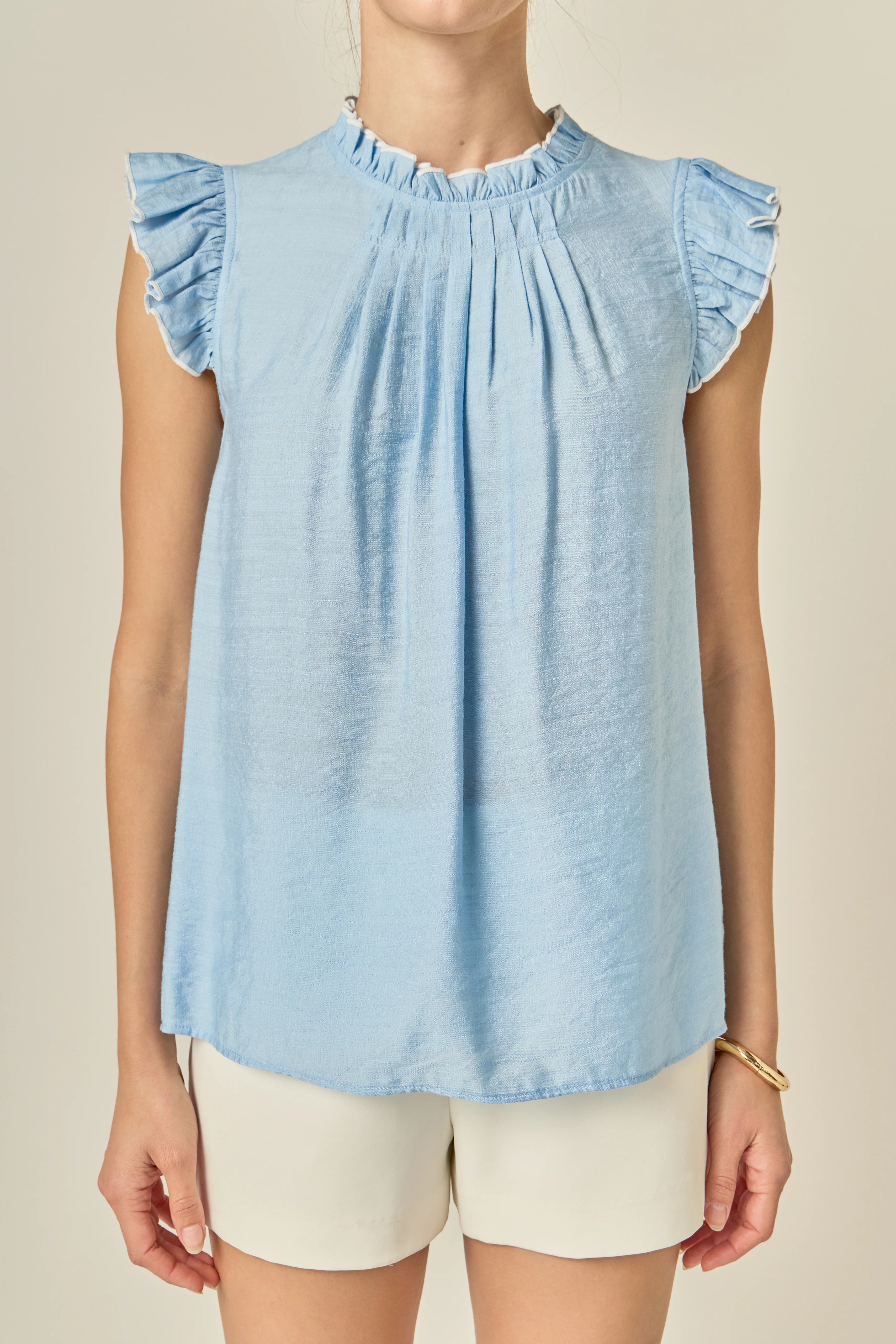 Contrast Stitch Sleeveless Top - Image 2