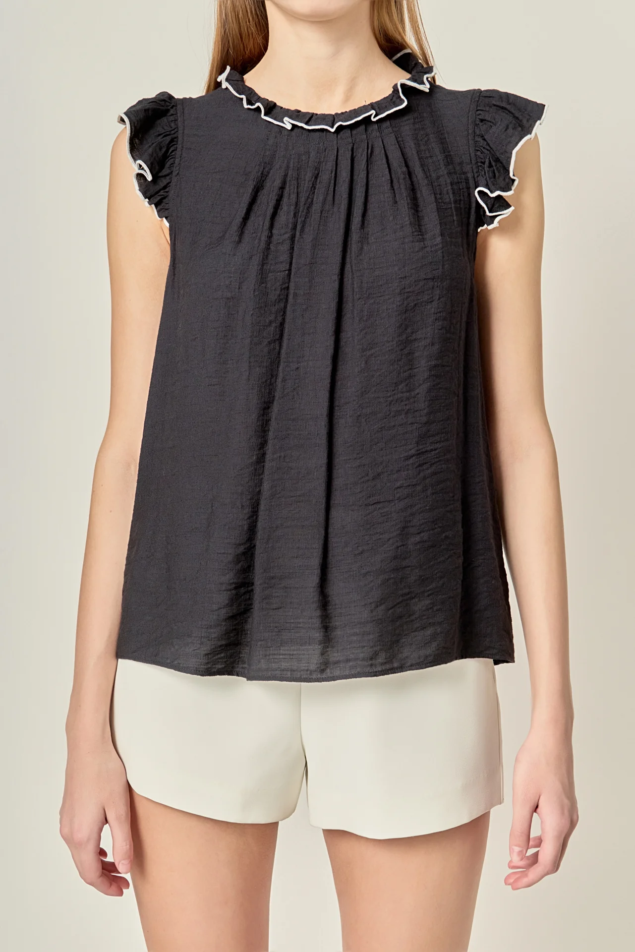 Contrast Stitch Sleeveless Top - Image 8