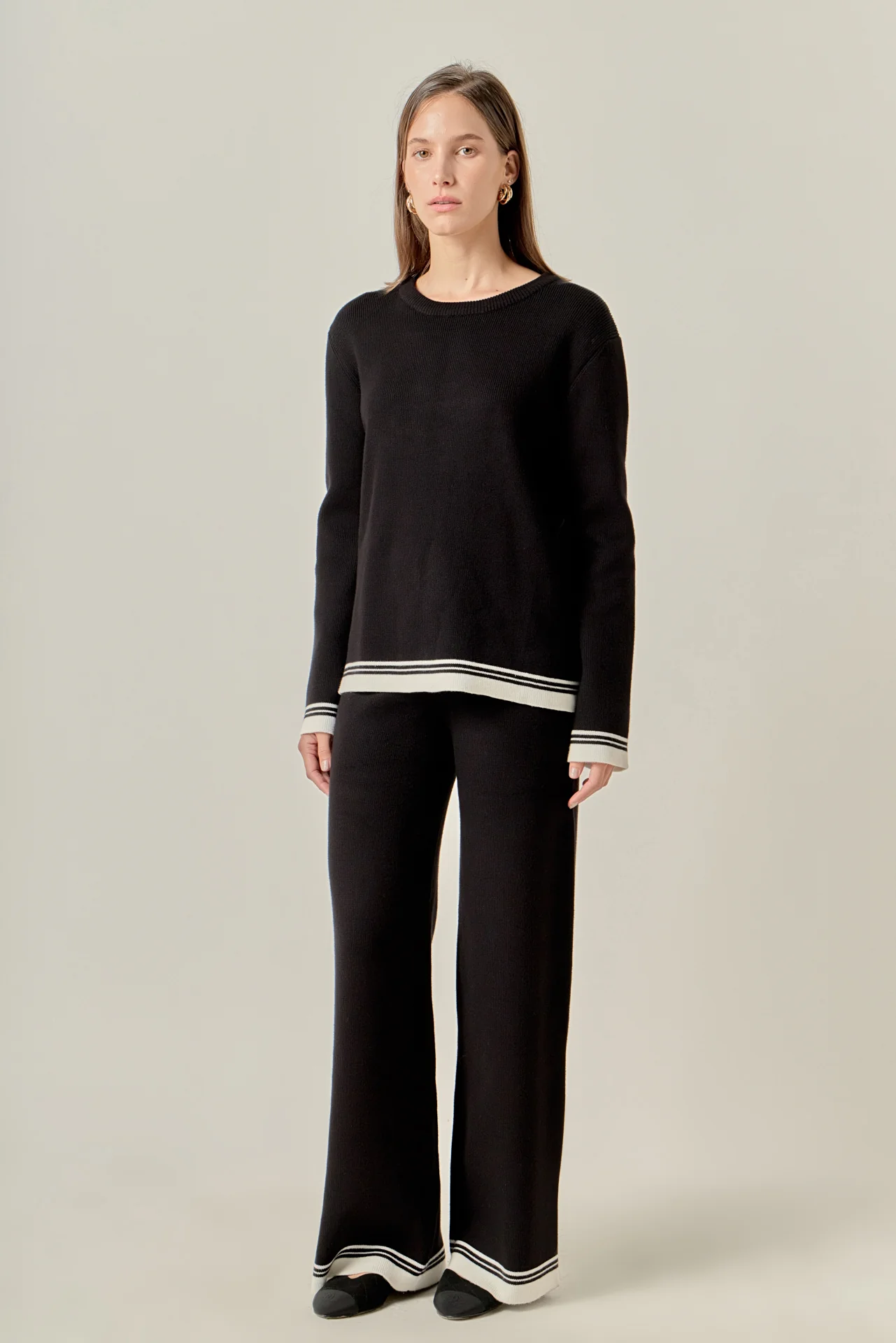 Contrast Stripe Detail Knit Pants - Image 7