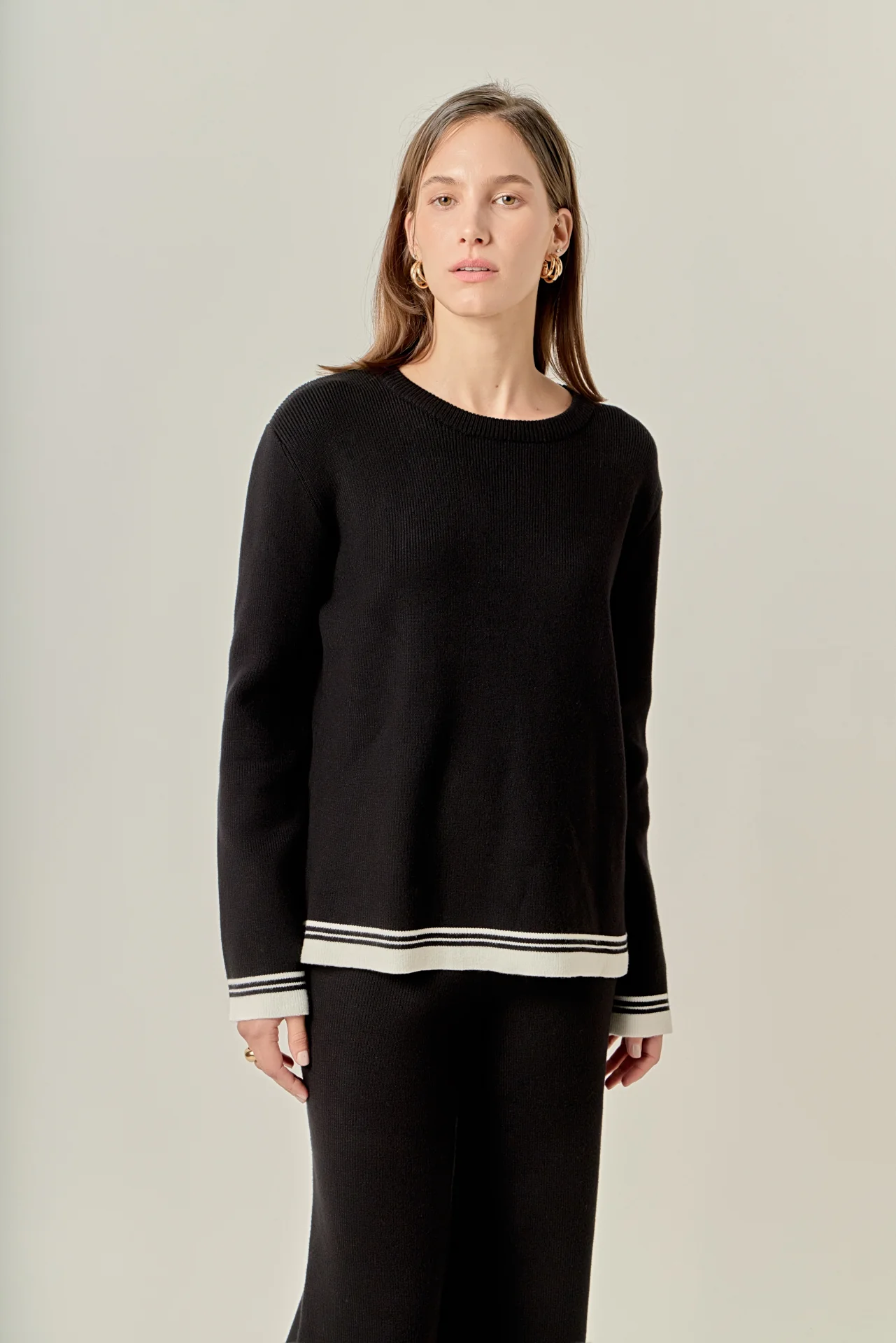 Contrast Stripe Detail Knit Top - Image 10