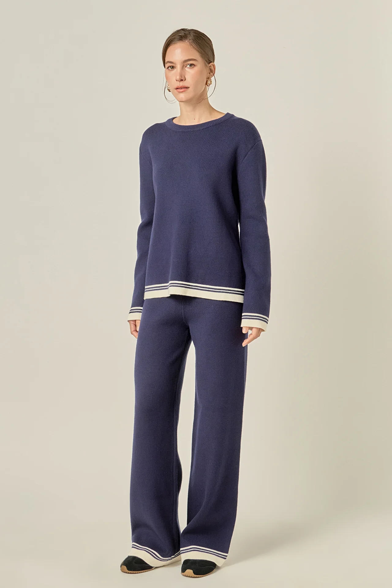 Contrast Stripe Detail Knit Top - Image 3