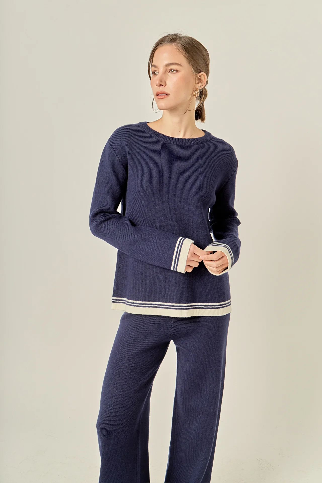 Contrast Stripe Detail Knit Top - Image 5