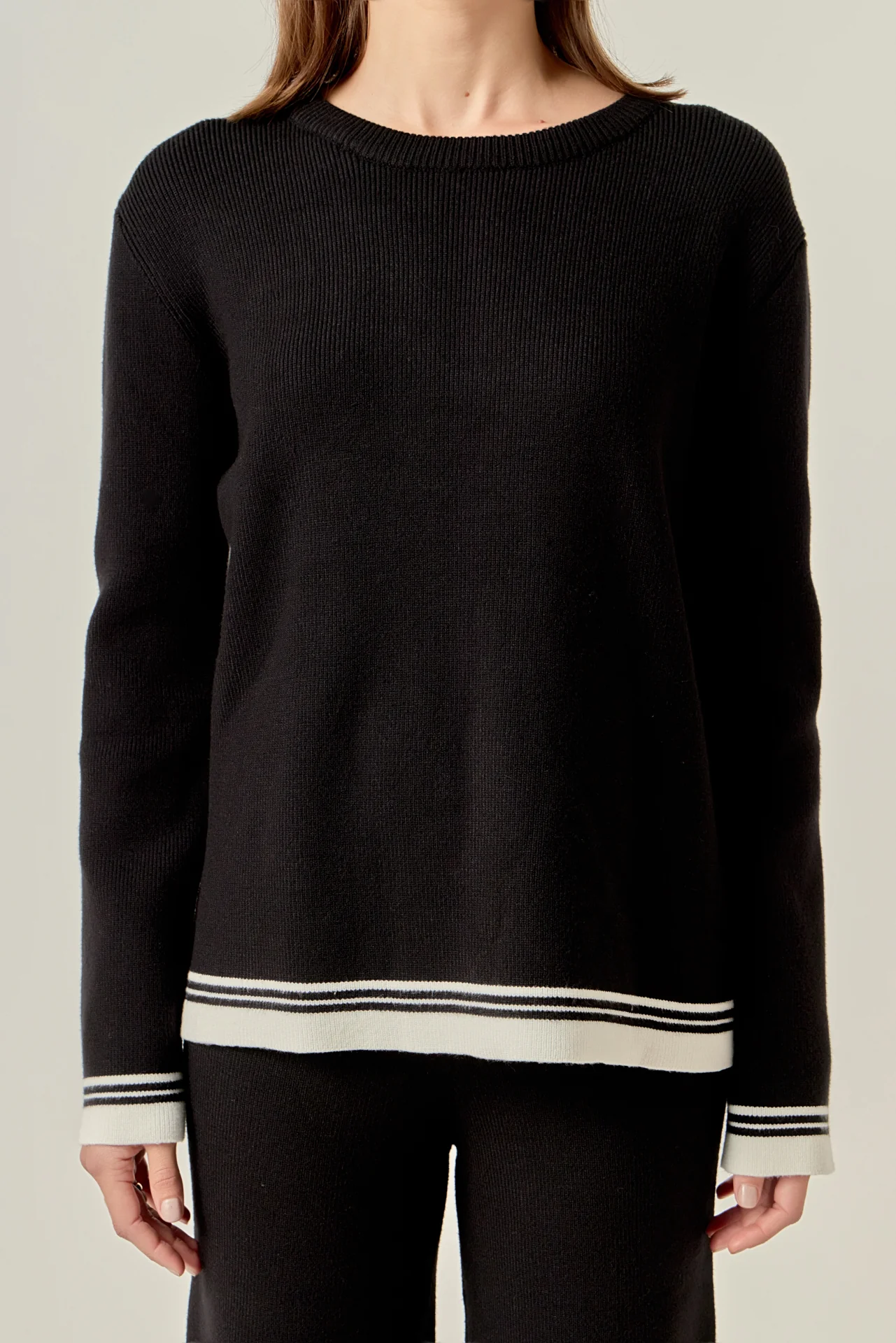 Contrast Stripe Detail Knit Top - Image 7