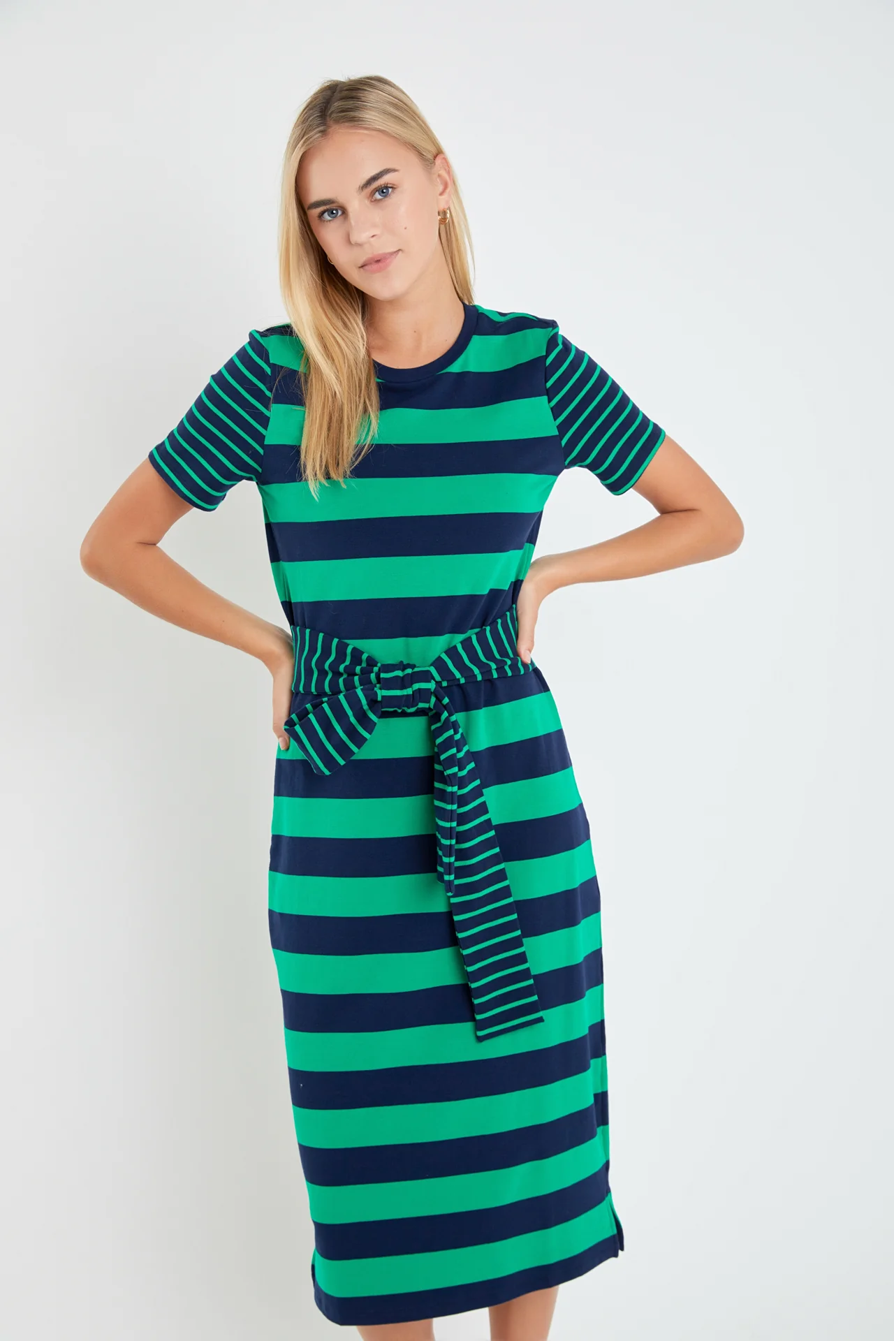 Contrast Stripe Knit Midi Dress - Image 10