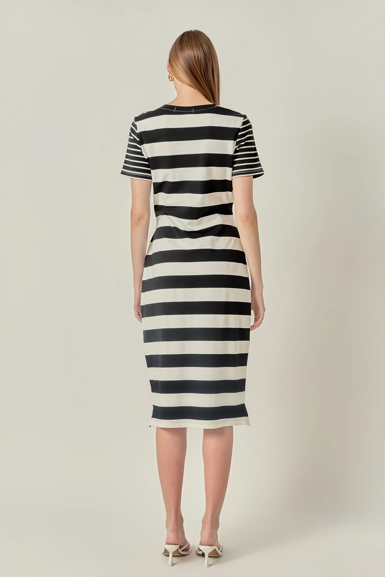 Contrast Stripe Knit Midi Dress - Image 4