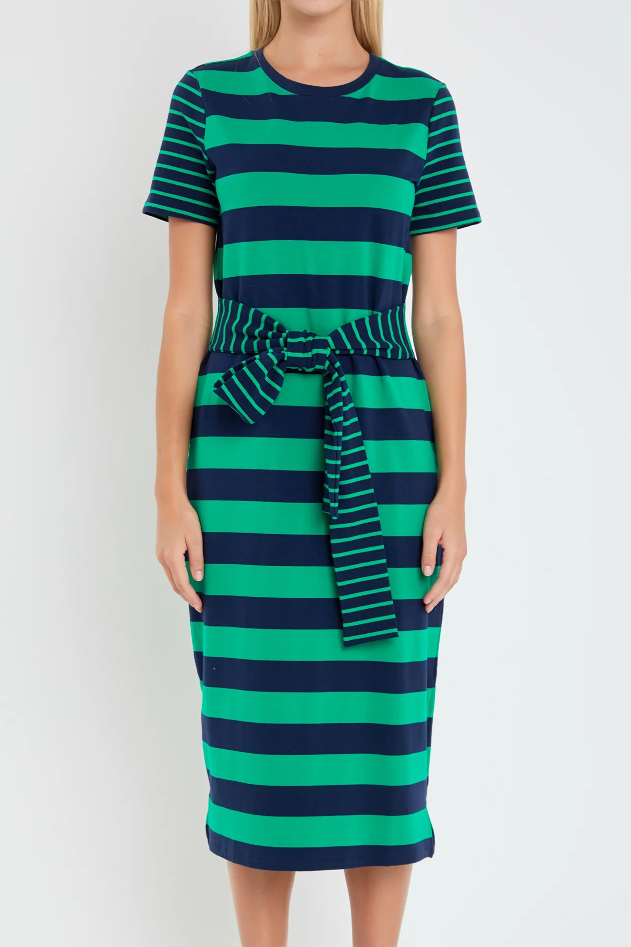 Contrast Stripe Knit Midi Dress - Image 7