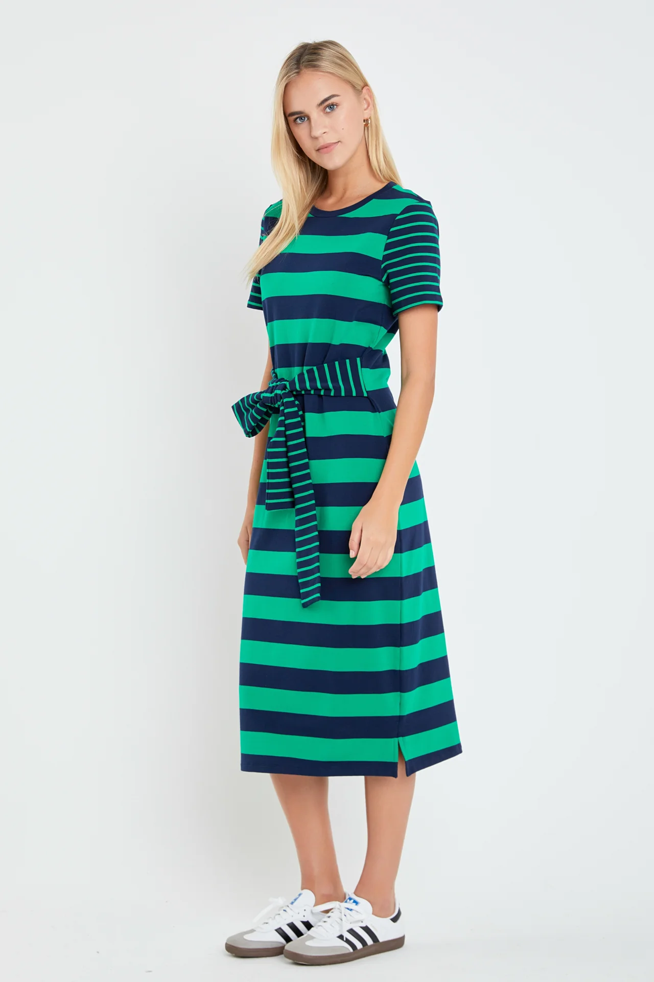 Contrast Stripe Knit Midi Dress - Image 8