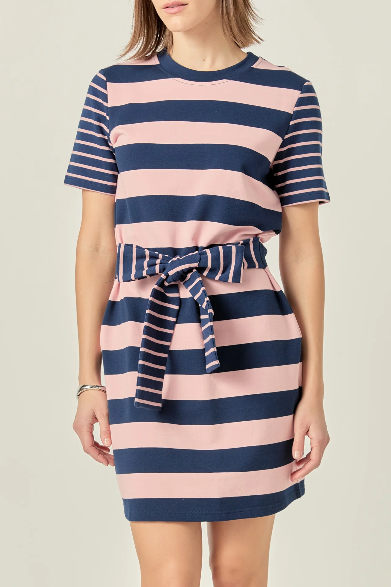 Contrast Stripe Knit Mini Dress - Image 2