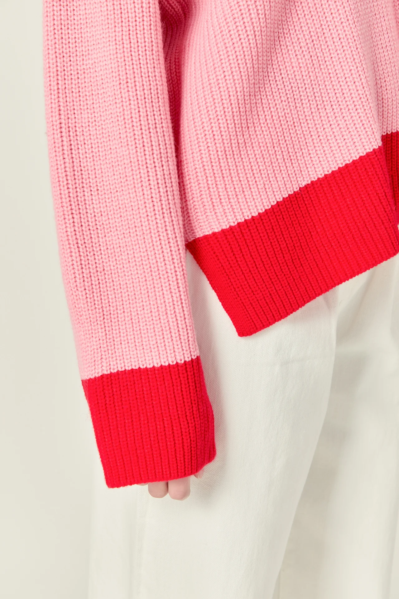 Contrast Zip Pullover Sweater - Image 2