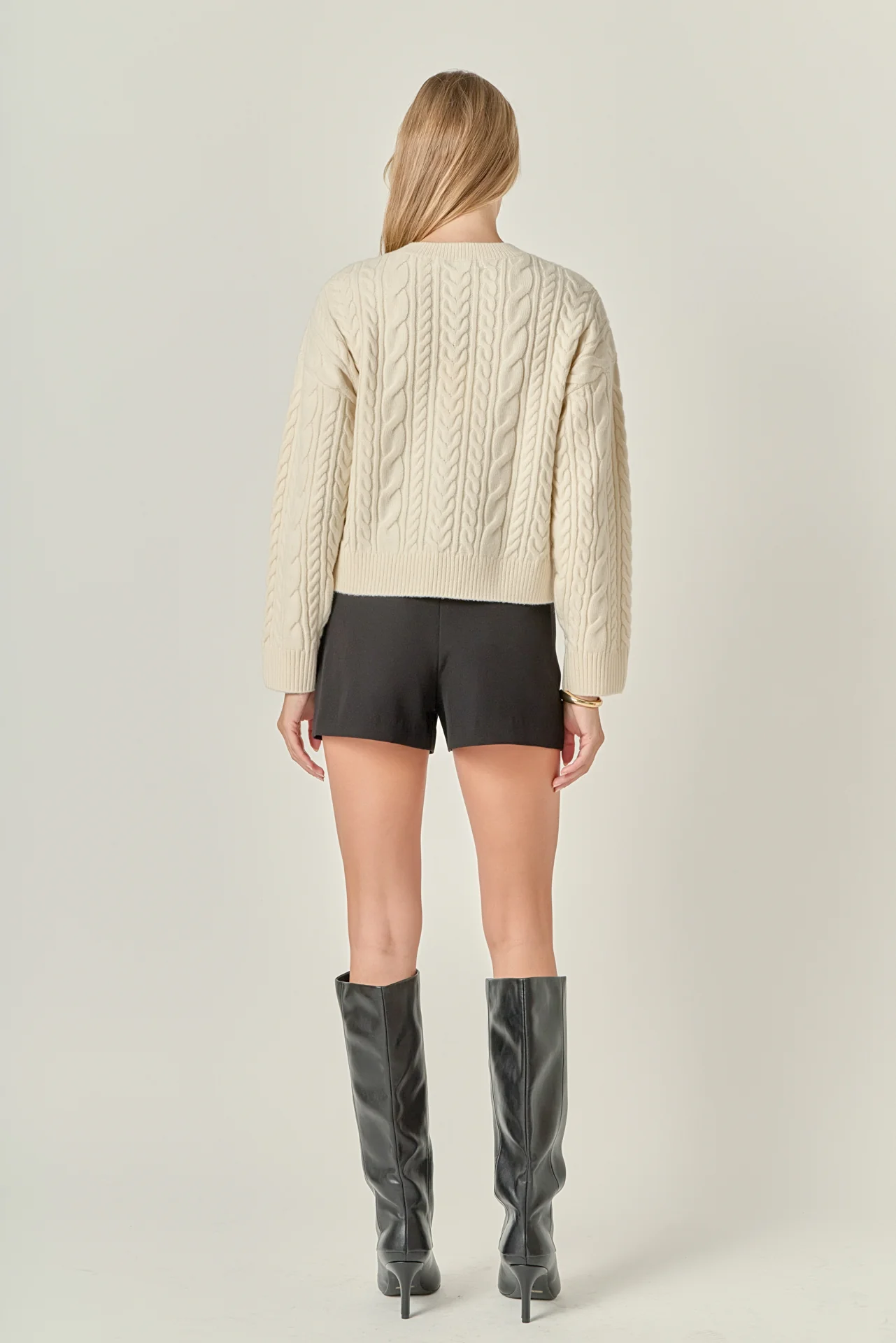 Crewneck Cable Sweater - Image 4