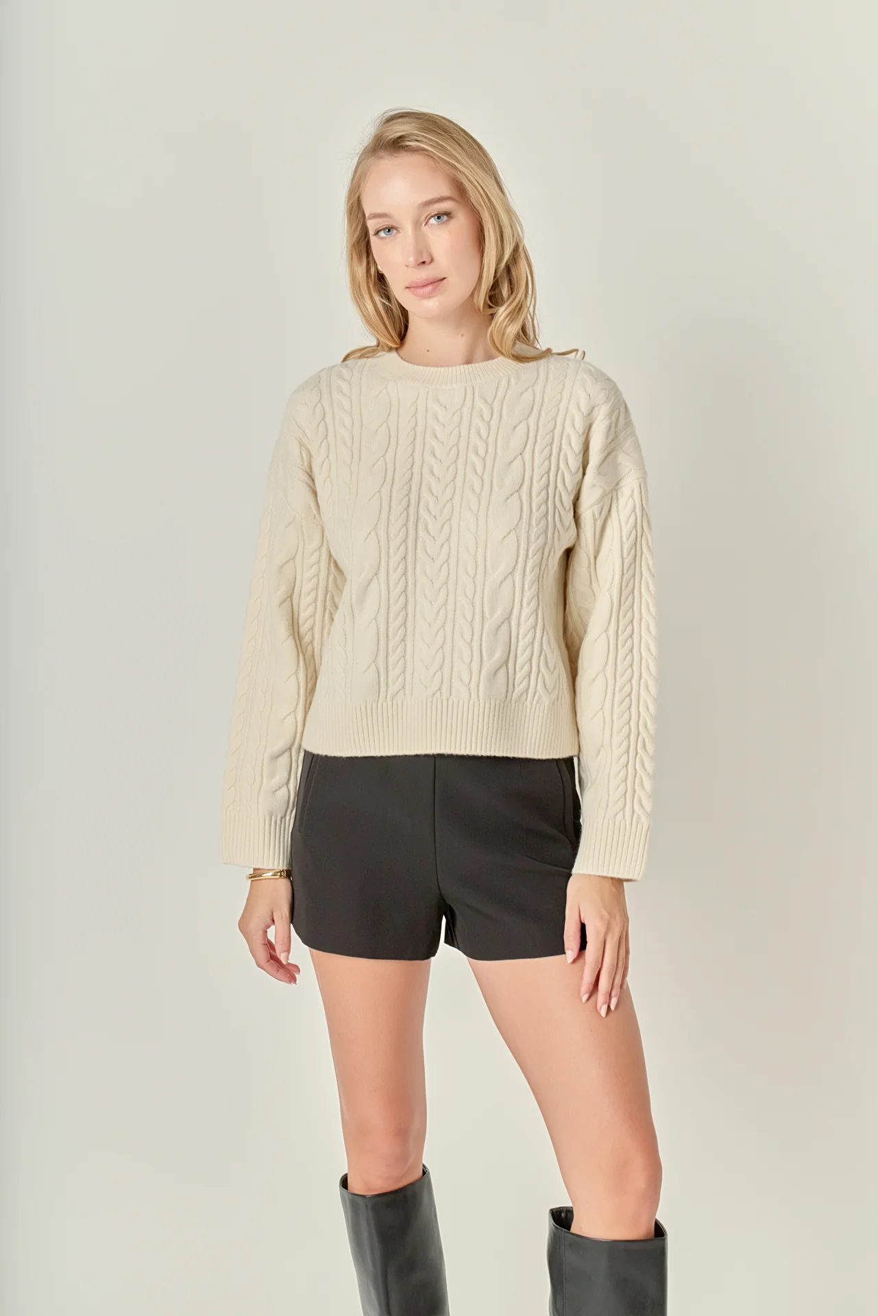 Crewneck Cable Sweater - Image 5