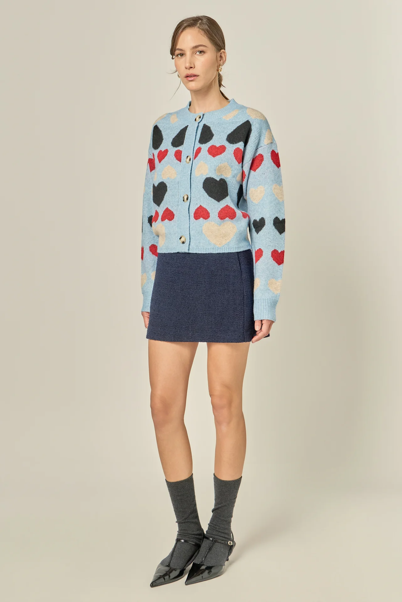 Crewneck Heart Cardigan - Image 10