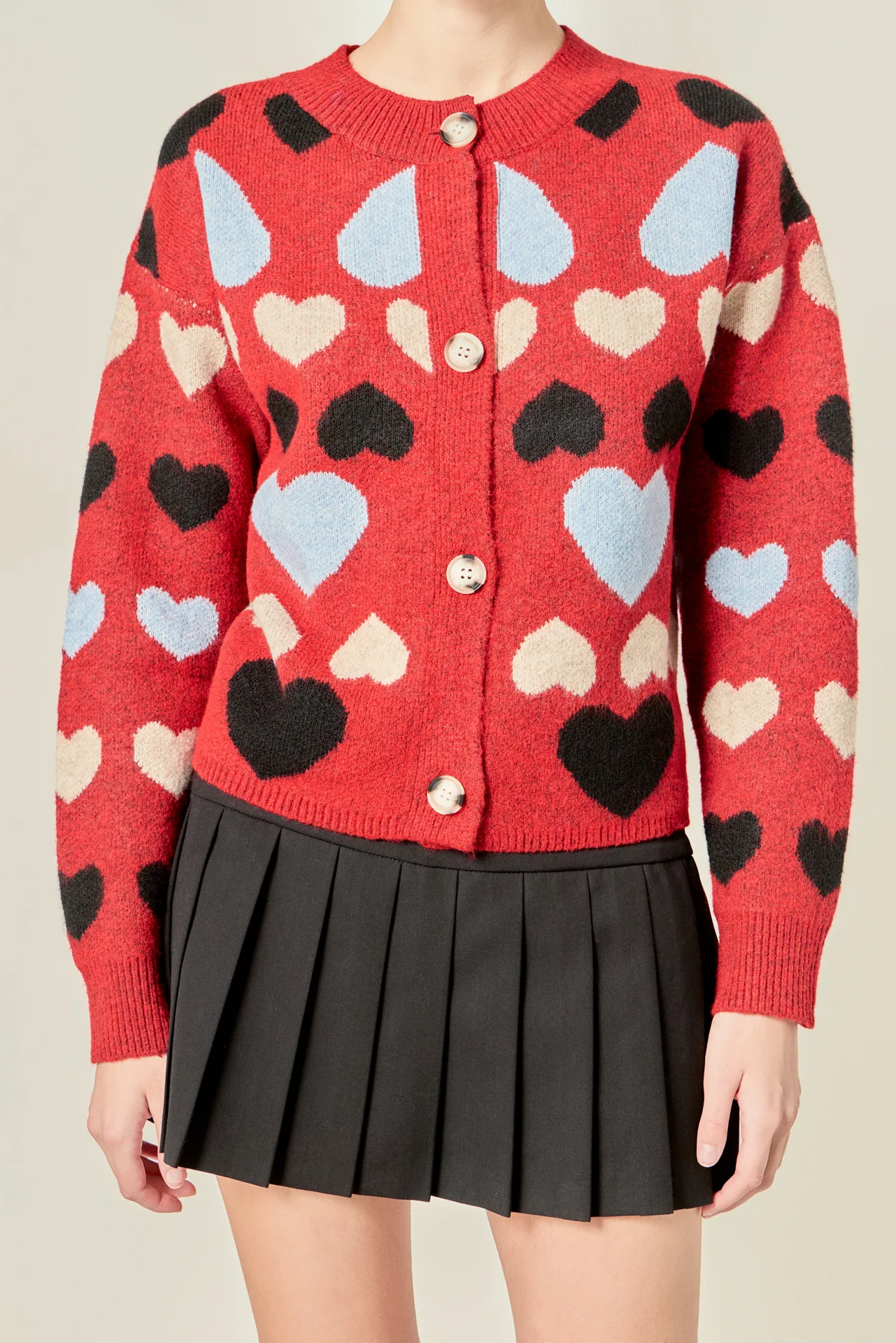 Crewneck Heart Cardigan - Image 2