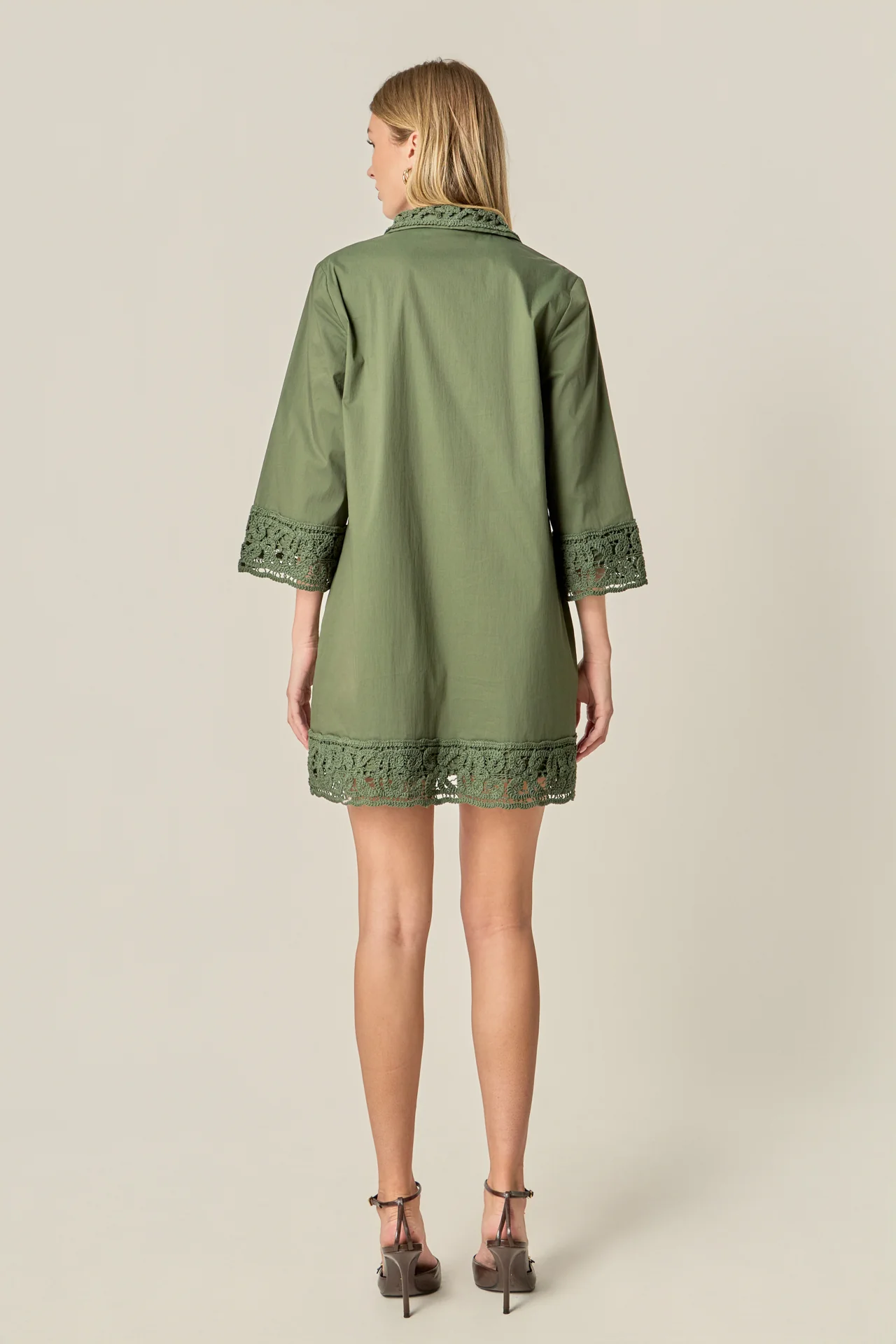 Crochet Accent Mini Dress - Image 4