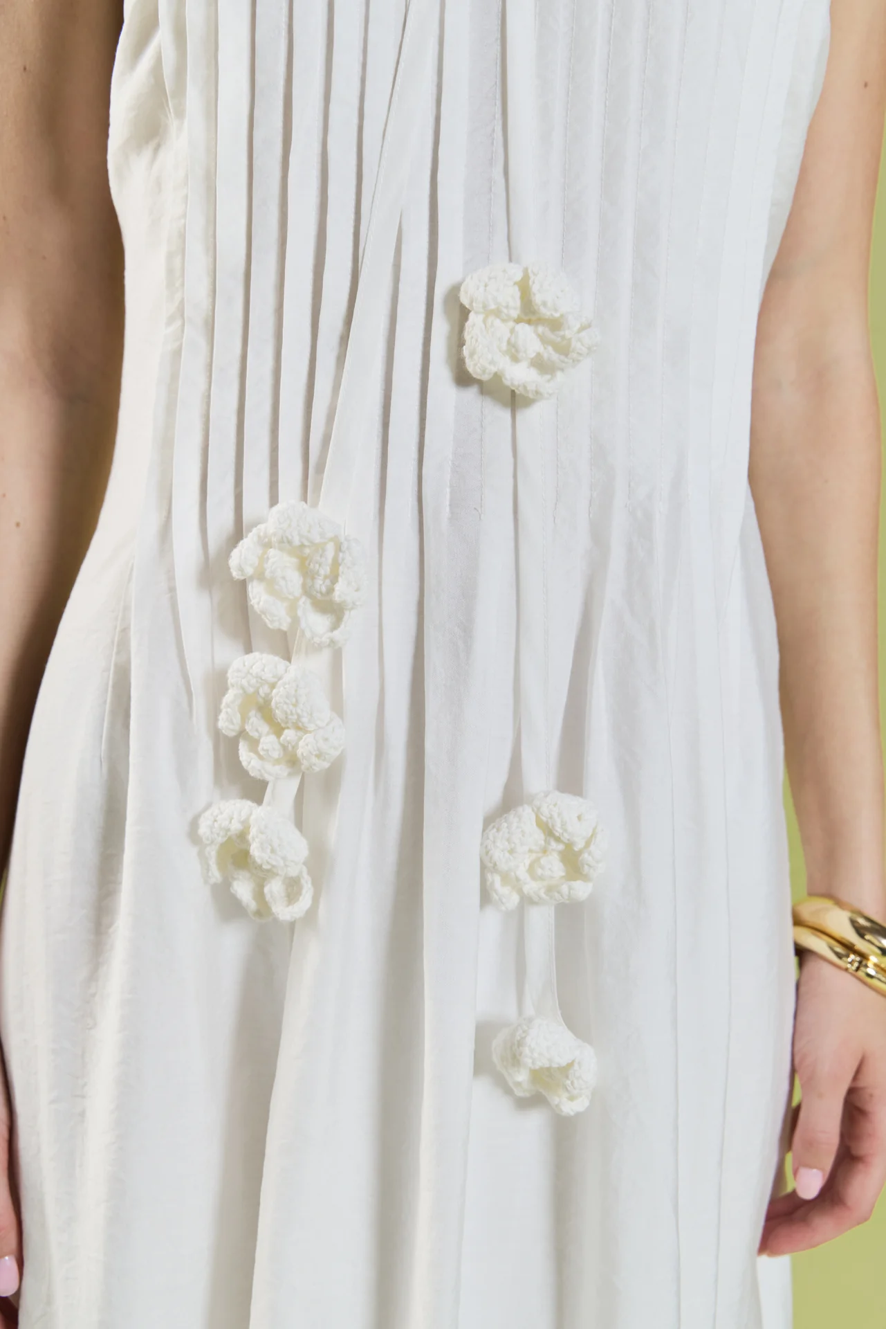 Crochet Flower Trim Halter Maxi Dress - Image 4