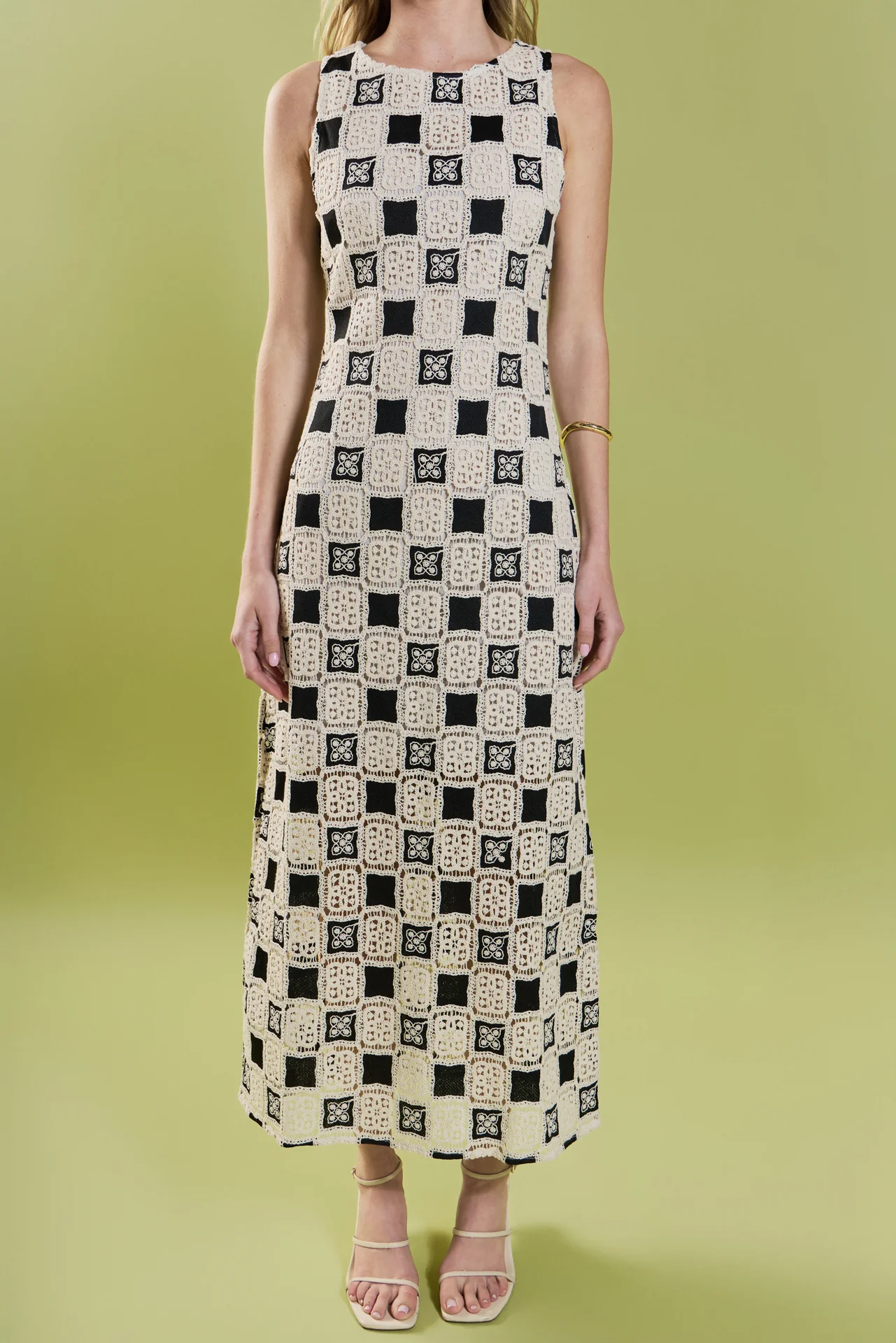 Crochet Patchwork Sleeveless Dress - Image 2