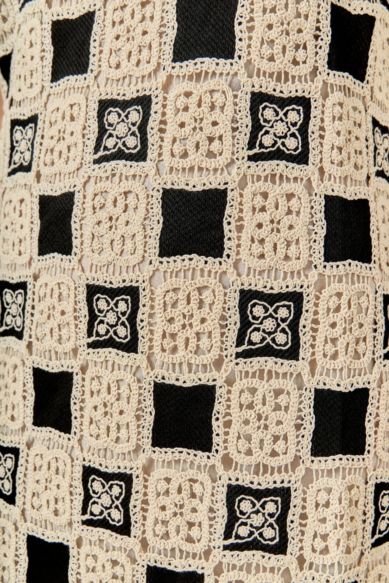 Crochet Patchwork Sleeveless Dress - Image 3