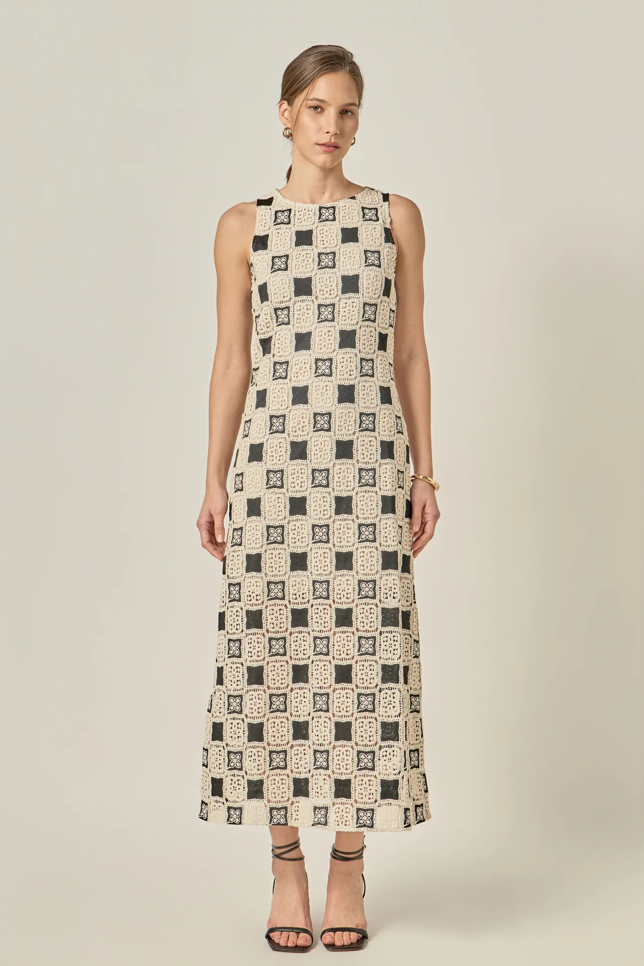 Crochet Patchwork Sleeveless Dress - Image 7