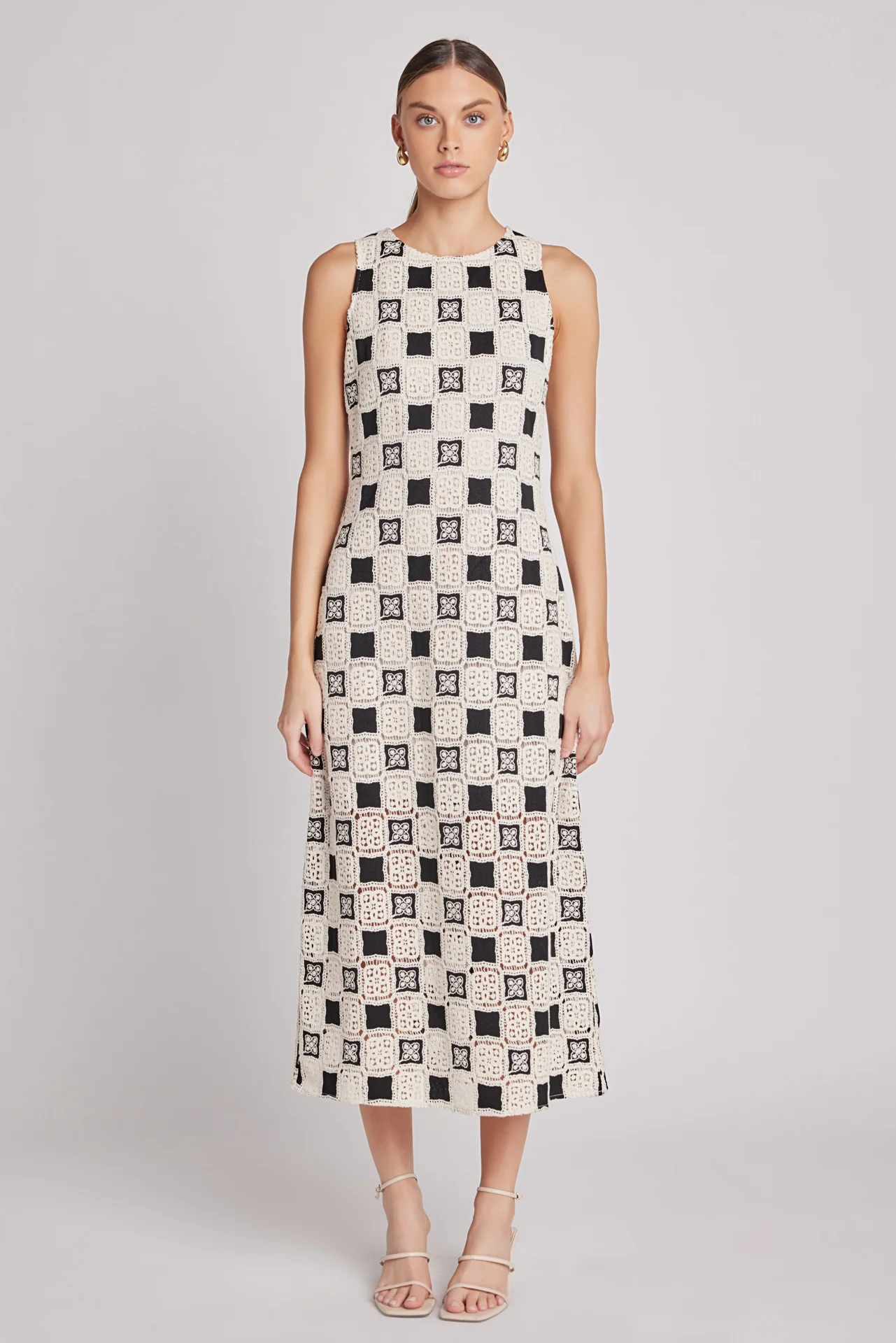 Crochet Patchwork Sleeveless Dress - Image 8