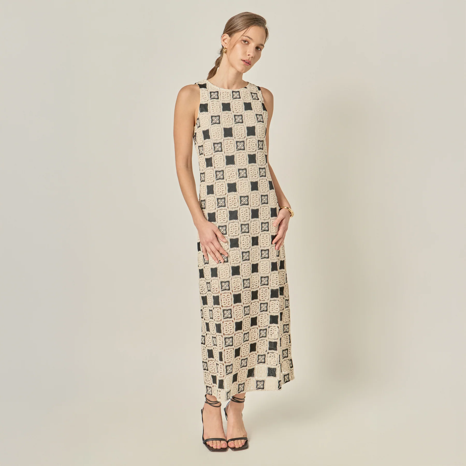 Crochet Patchwork Sleeveless Dress - Image 9