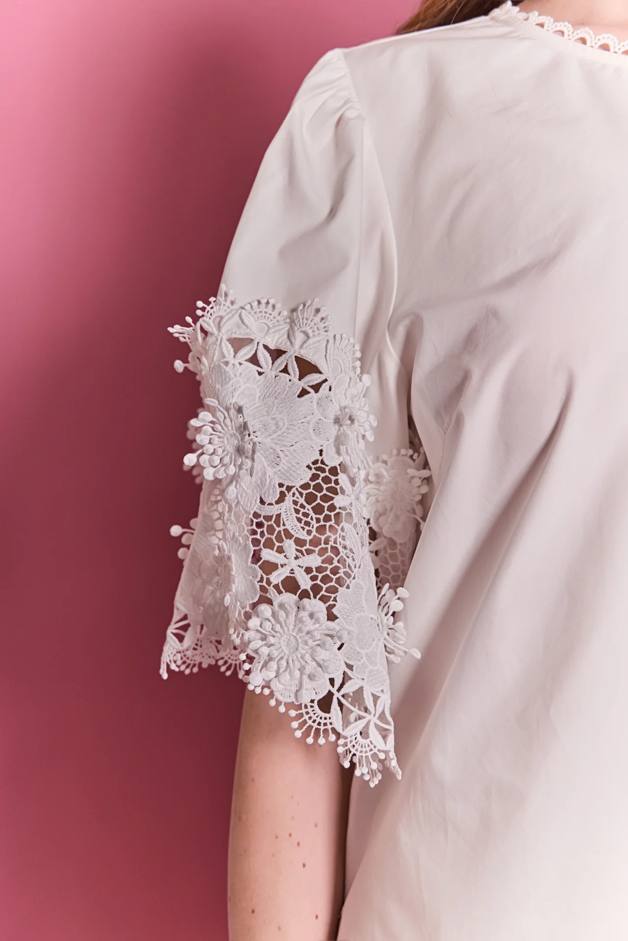 Crochet Lace Short Sleeve Top - Image 3