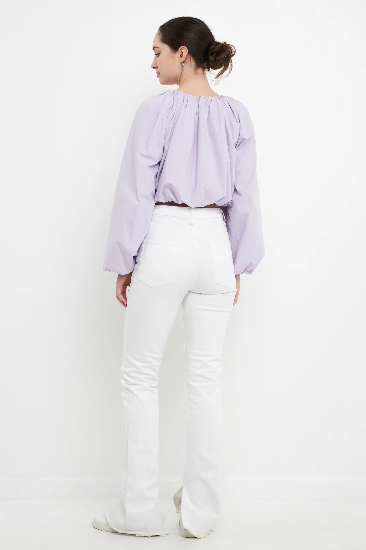 Cropped Blouson Long Sleeve Top - Image 13