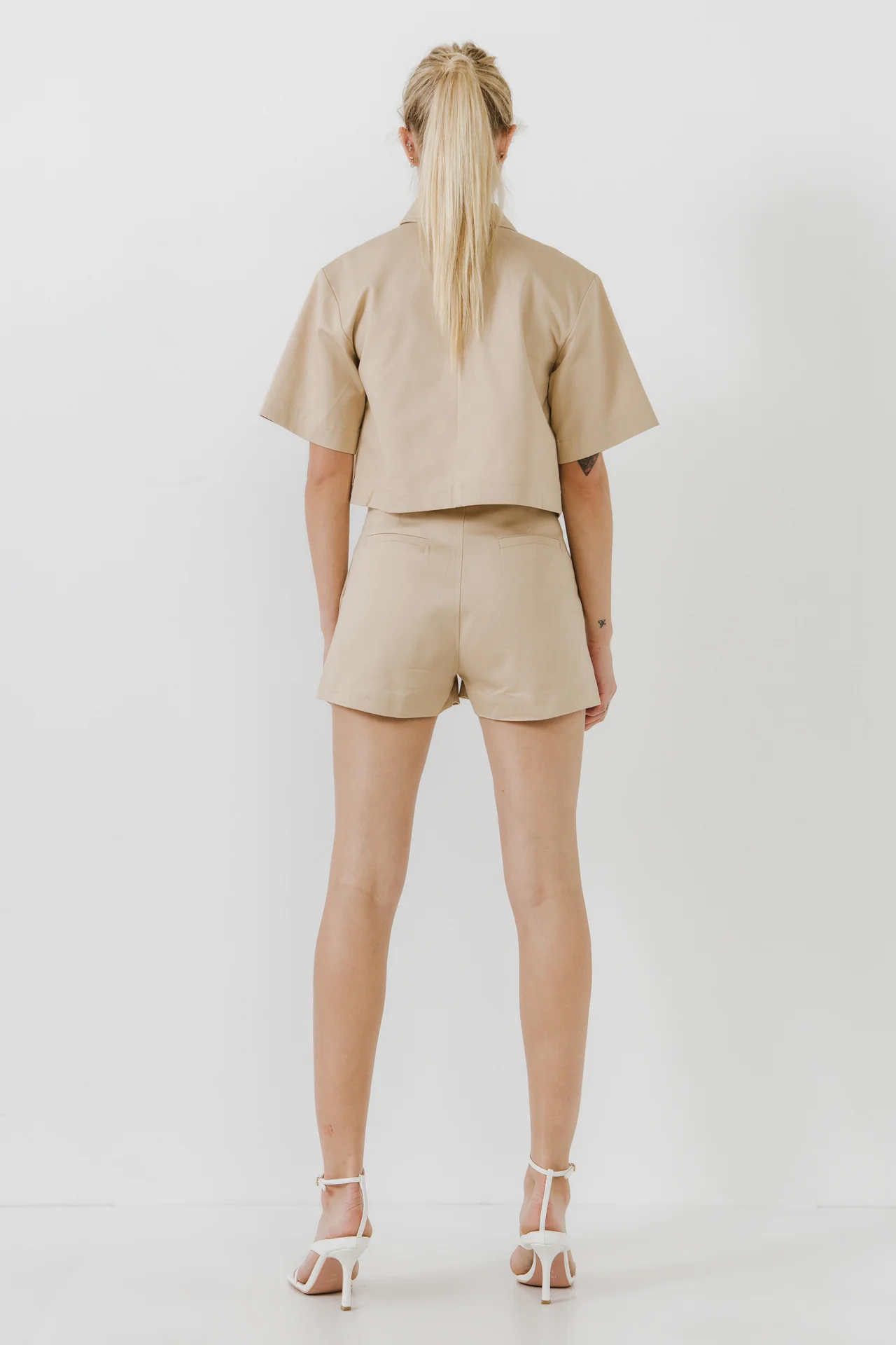 Cropped Cotton Shirts Jacket - Image 4